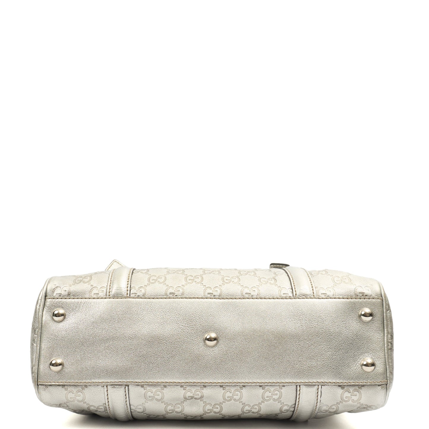 Gucci Top Handle Britt Boston in Metallic, Leather — Detail View