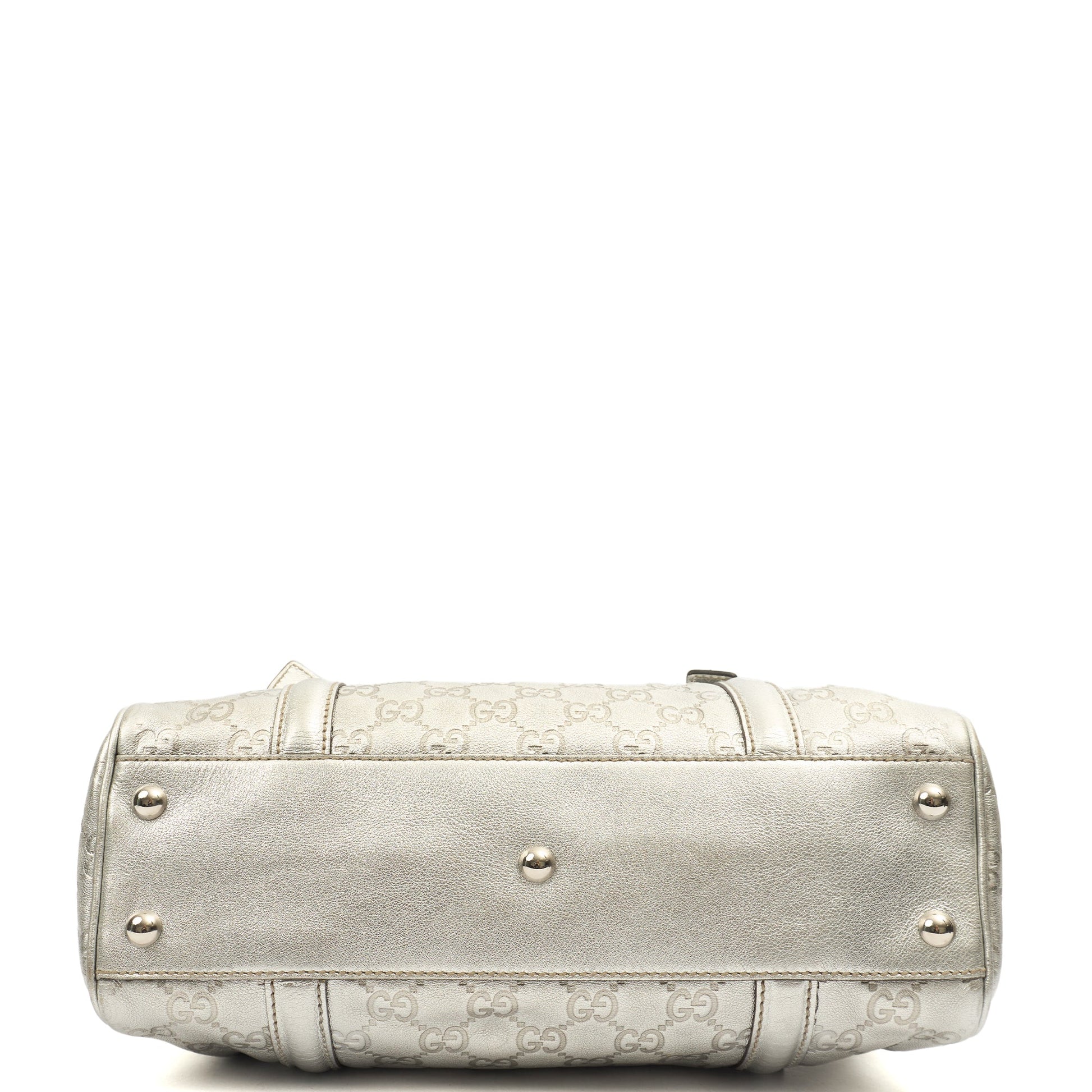 Gucci Top Handle Britt Boston in Metallic, Leather — Detail View