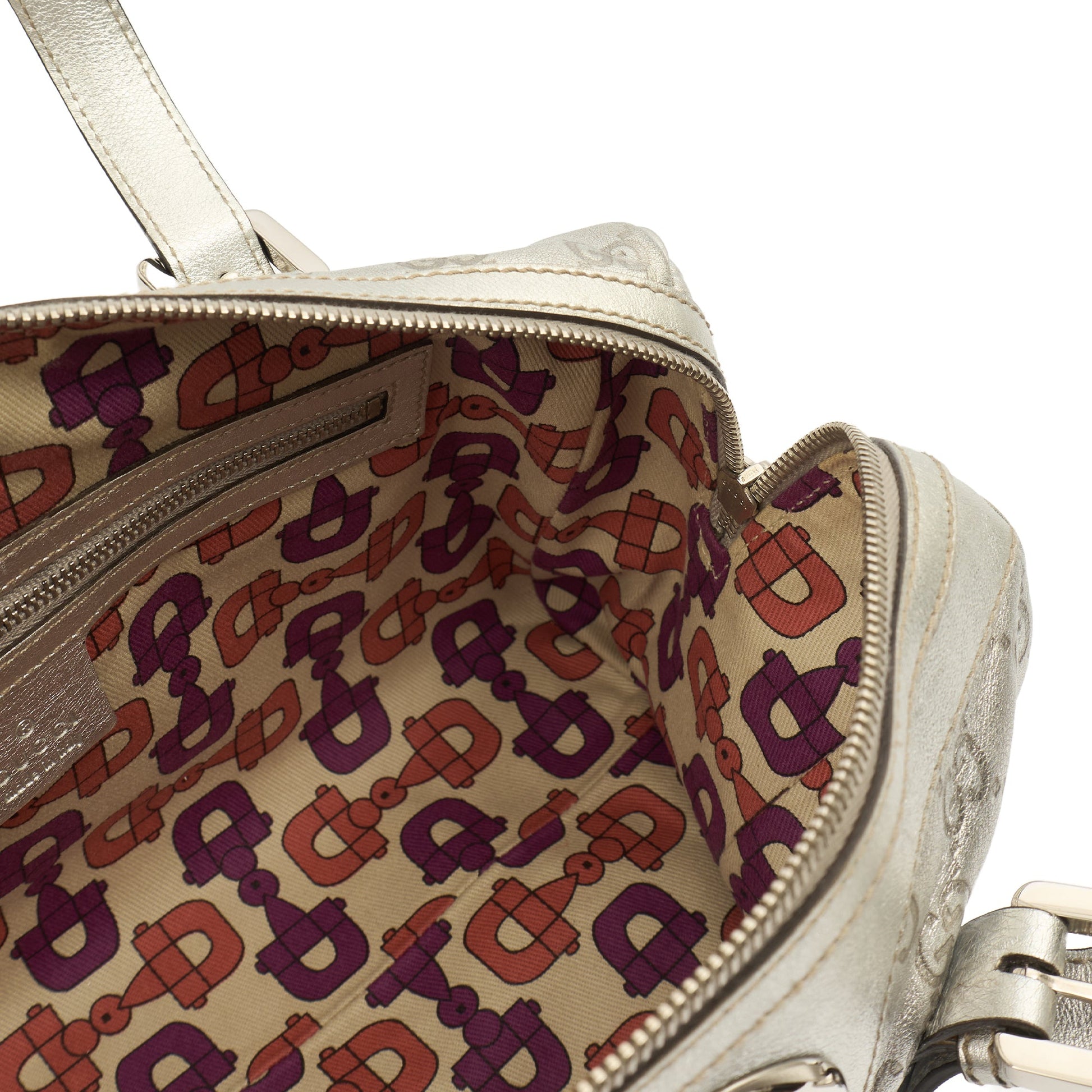 Gucci Top Handle Britt Boston in Metallic, Leather — Lifestyle View