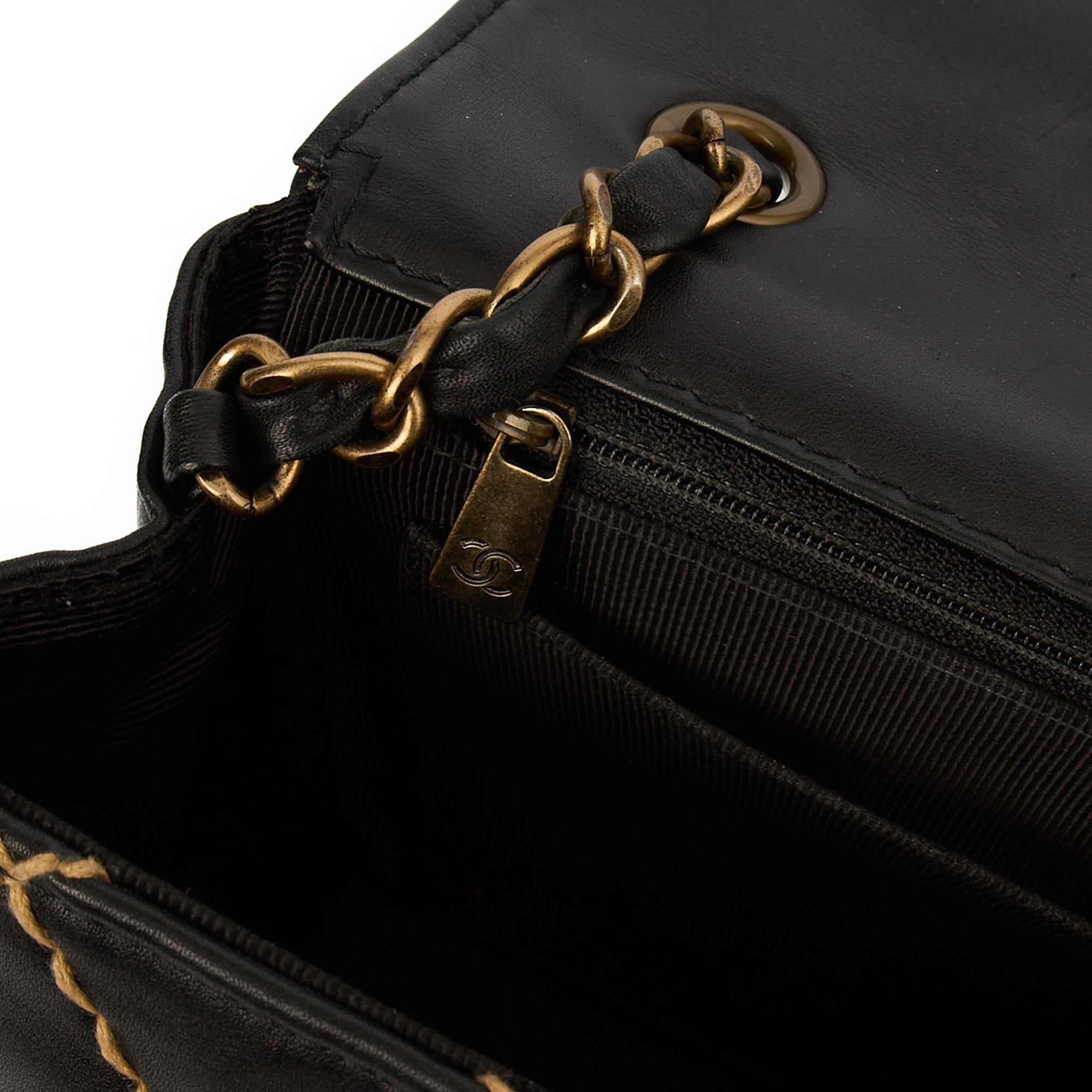 Chanel Shoulder Bag Wildstitch Flap Bag in Black, Leather — Alternate View 30