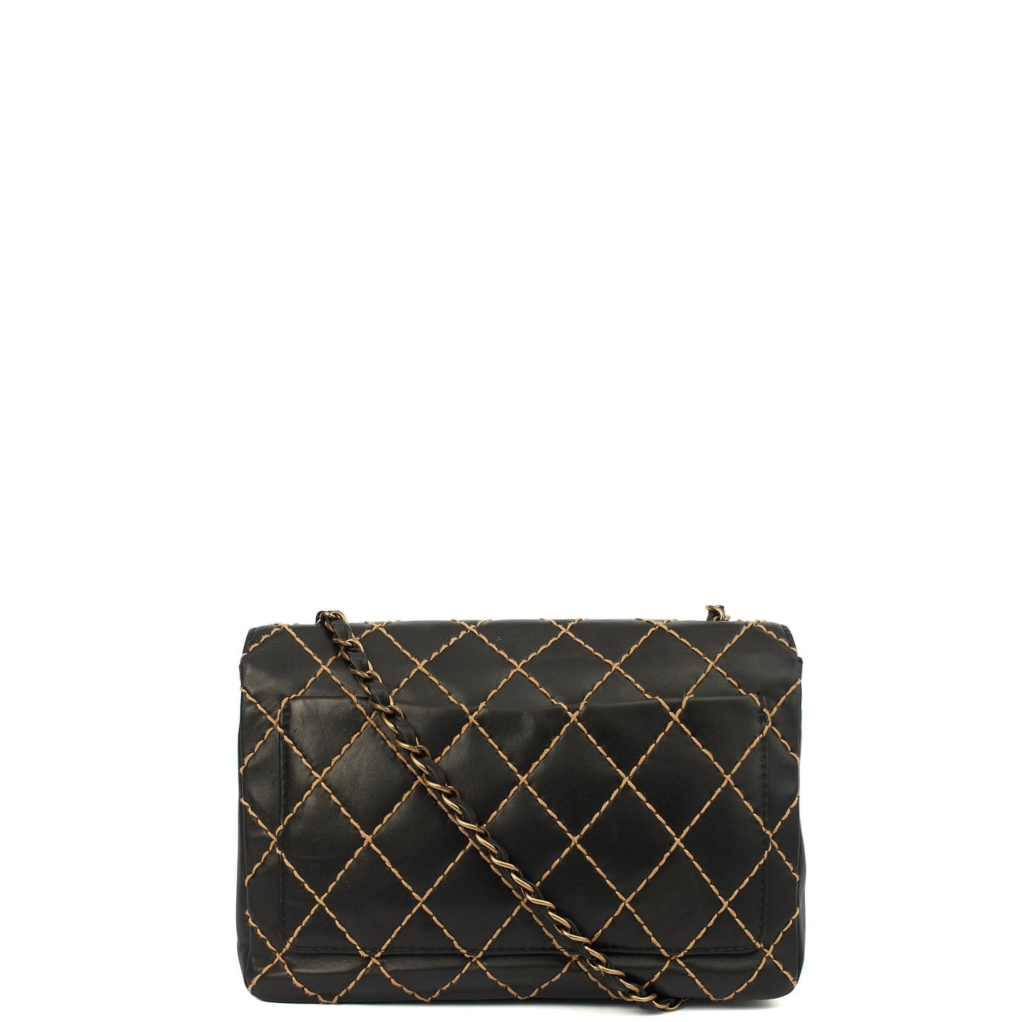 Chanel Shoulder Bag Wildstitch Flap Bag in Black, Leather — Alternate View 13