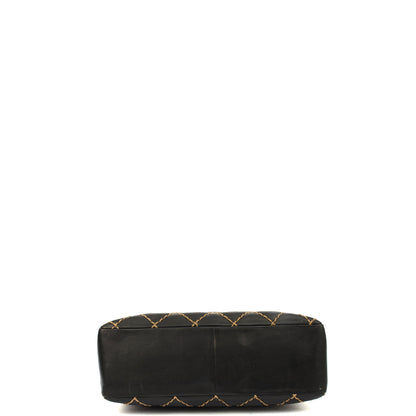 Chanel Shoulder Bag Wildstitch Flap Bag in Black, Leather — Alternate View 24