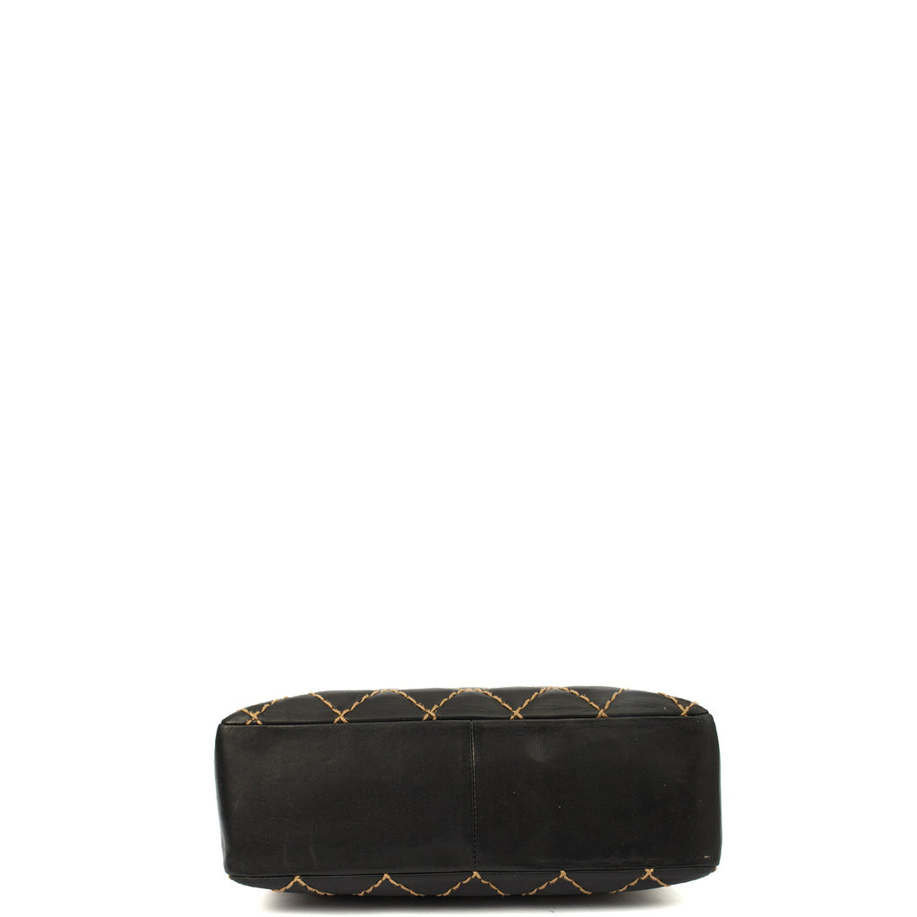 Chanel Shoulder Bag Wildstitch Flap Bag in Black, Leather — Alternate View 14