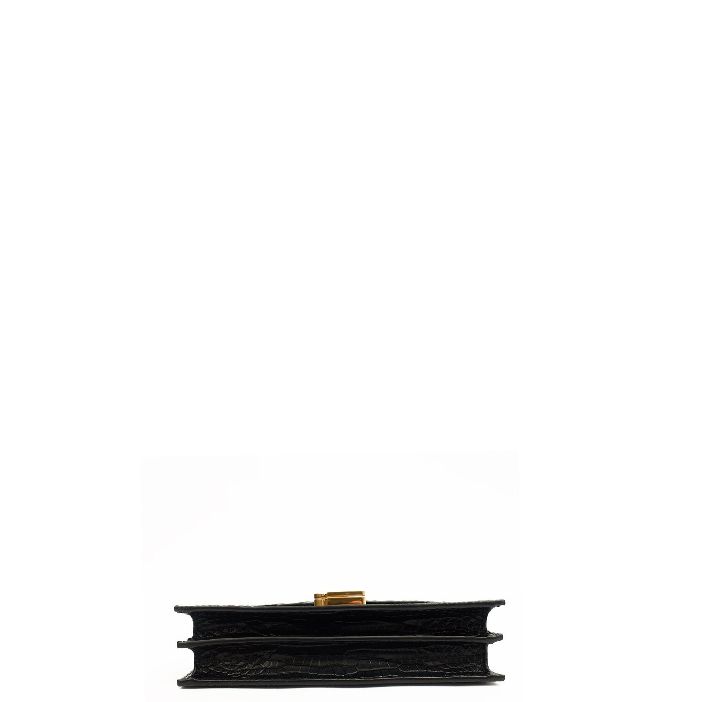 Saint Laurent Shoulder Bag Cassandre Chain Flap Bag in Black, Exotic Effect Leather — Alternate View 10