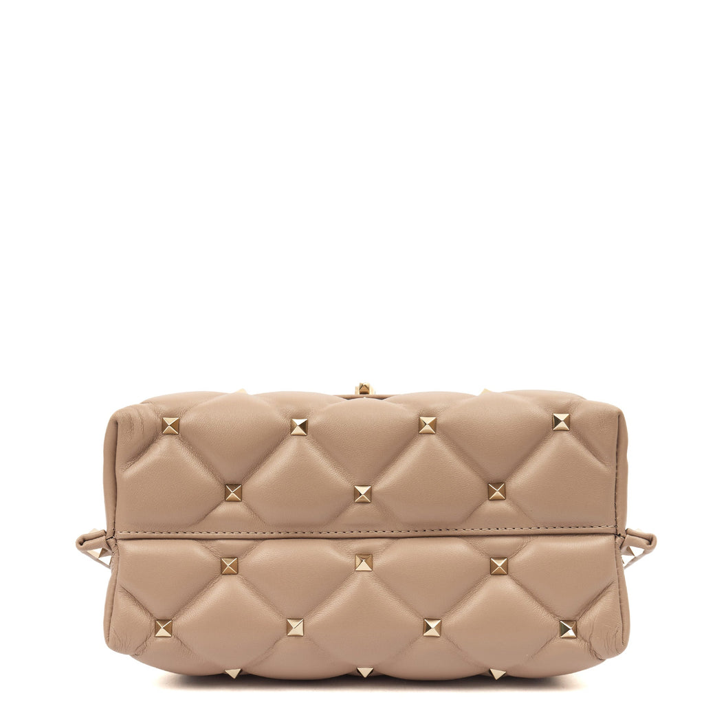 Valentino Top Handle CandyStud Top Handle in Pink, Calfskin — Detail View