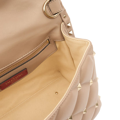 Valentino Top Handle CandyStud Top Handle in Pink, Calfskin — Lifestyle View