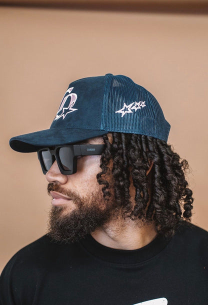 Cardair CD Star Suede Trucker - Navy/Pink — One Size — Side View