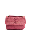 Saint Laurent Shoulder Bag Niki - Medium in Pink, Raffia — Front View