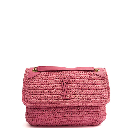 Saint Laurent Shoulder Bag Niki - Medium in Pink, Raffia — Alternate View 19