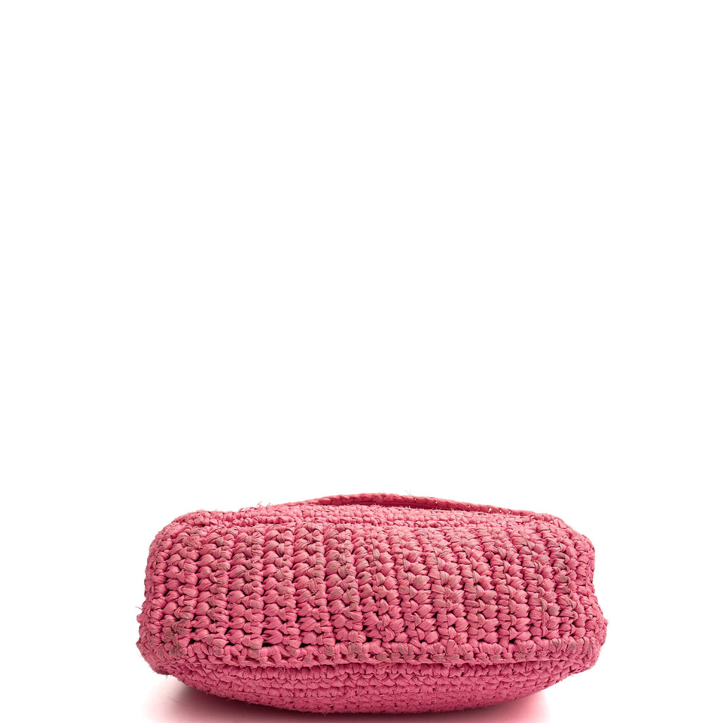 Saint Laurent Shoulder Bag Niki - Medium in Pink, Raffia — Top View