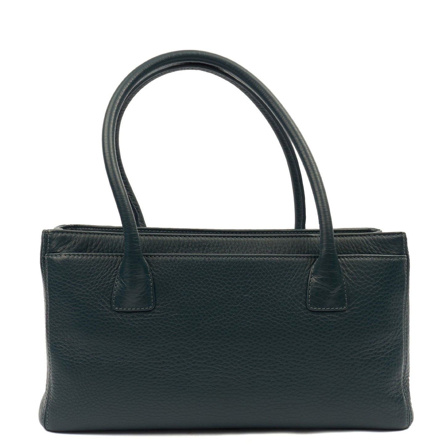 Chanel Tote Executive Cerf Tote- Small in Blue, Calfskin Leather — Detail View