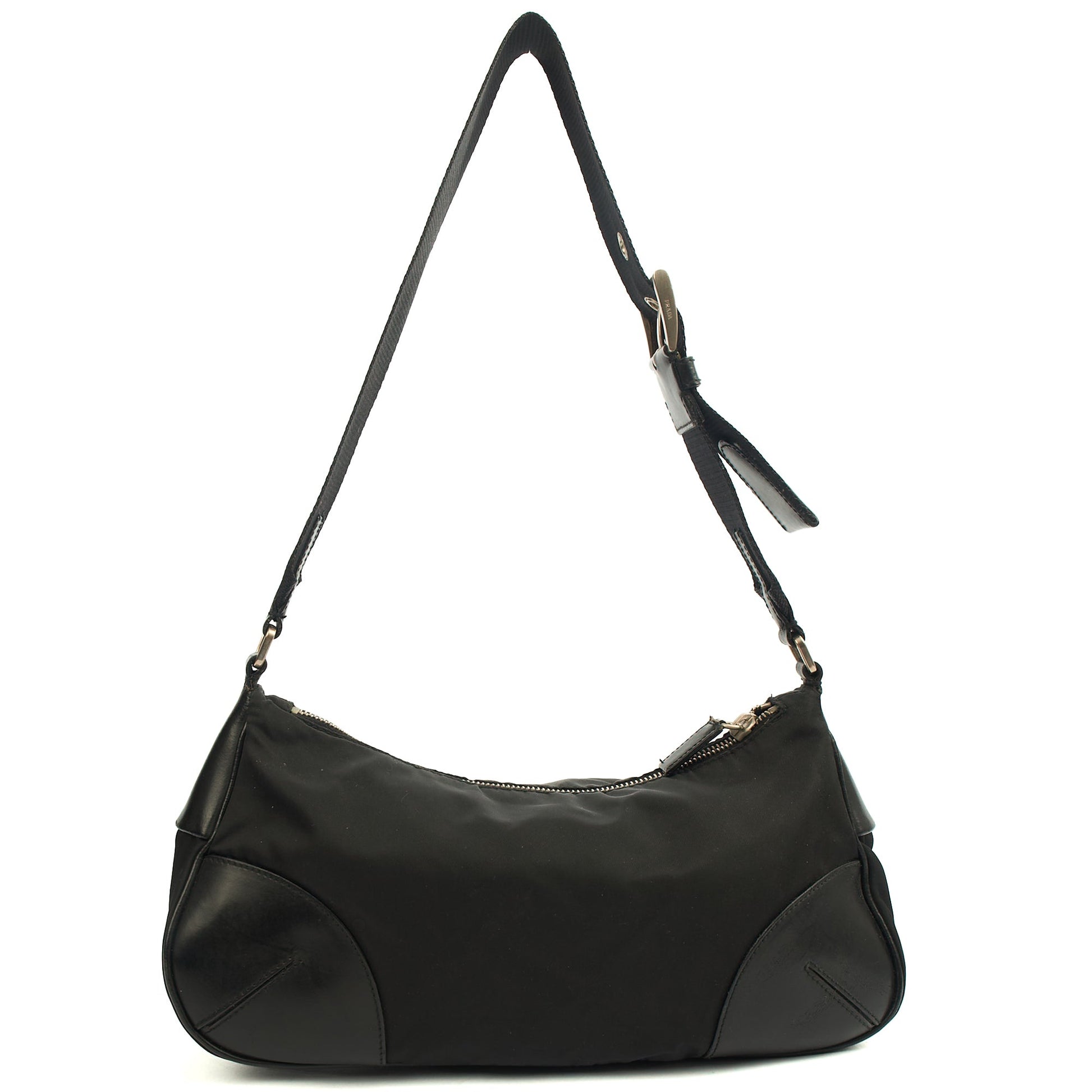 Prada Shoulder Bag Shoulder Bag in Black, Nylon — Front View