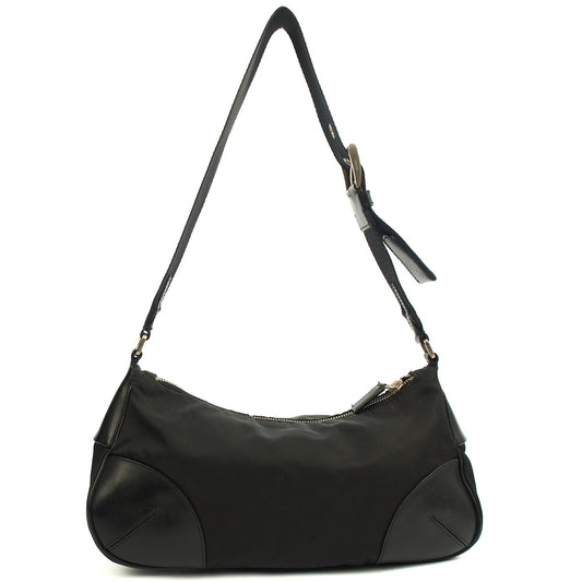 Prada Shoulder Bag Shoulder Bag in Black, Nylon — Front View