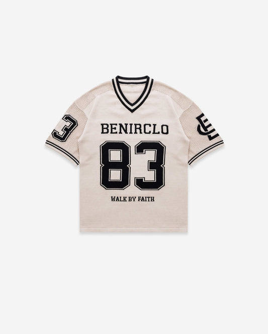 Benir Clothing God’s Timing 83 knit Jersey - Cream — XS — Front View
