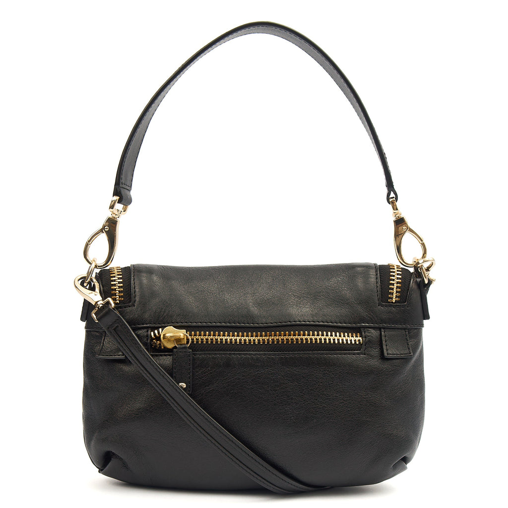 Anya Hindmarch Cross Body Maxi Zip Crossbody in Black, Leather — Back View