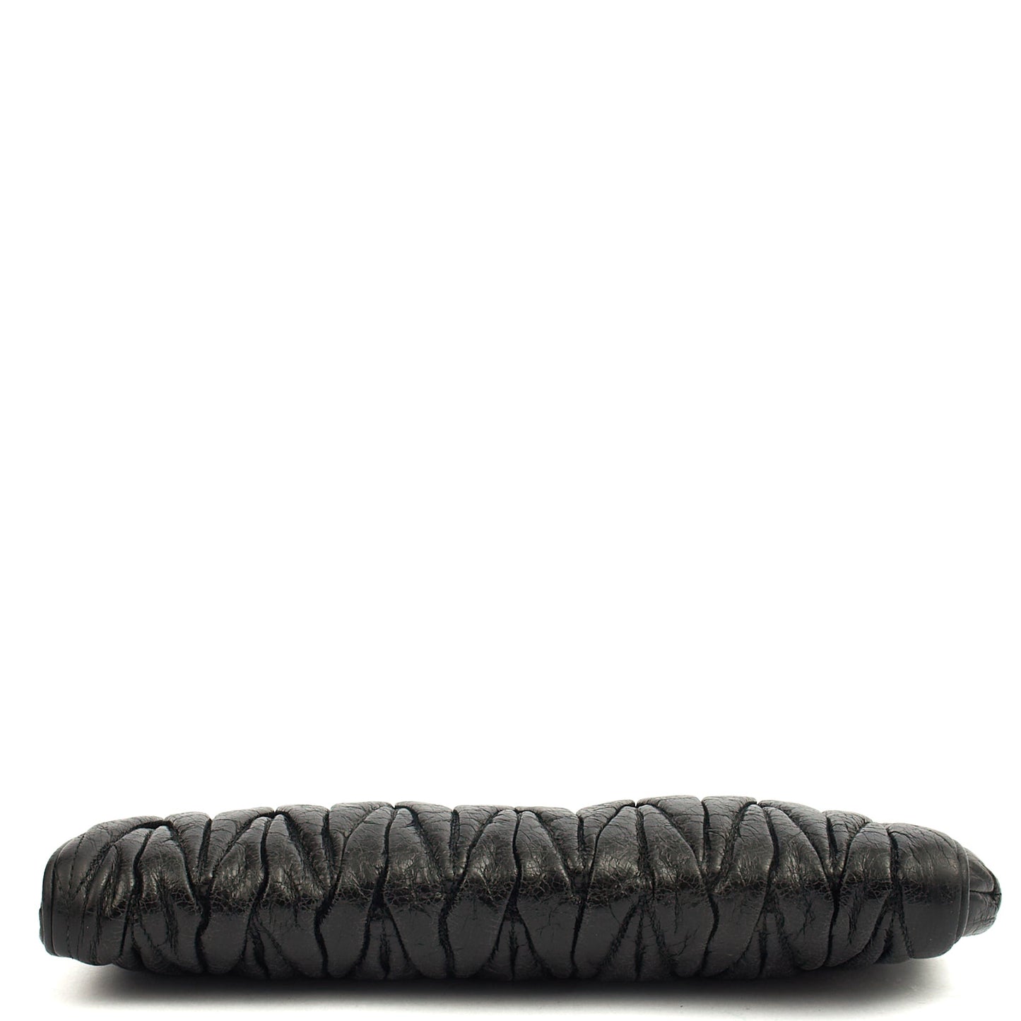 Miu Miu Clutch Matelasse Clutch in Black, Exotic Effect Leather — Detail View
