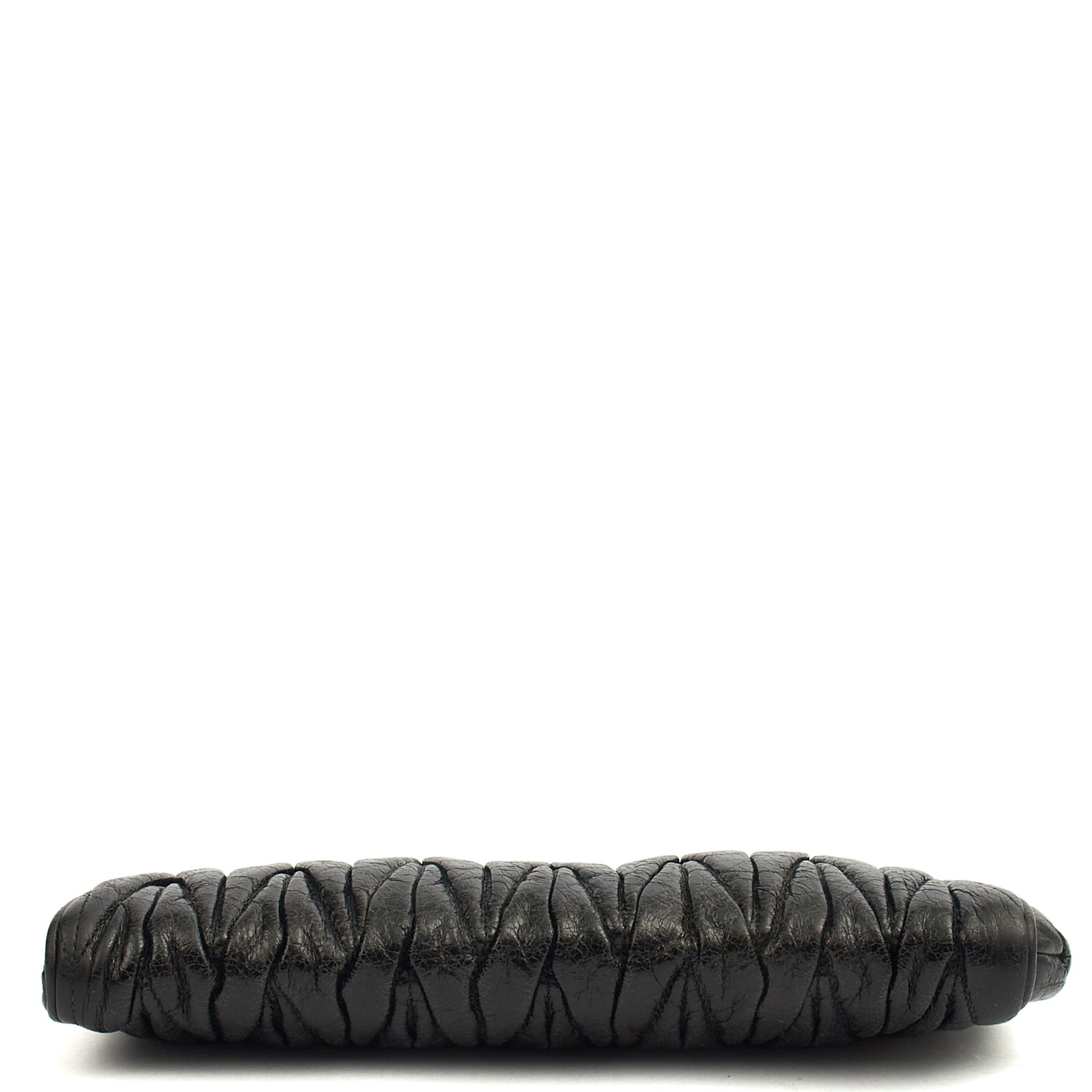 Miu Miu Clutch Matelasse Clutch in Black, Exotic Effect Leather — Detail View