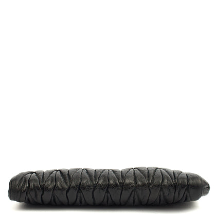 Miu Miu Clutch Matelasse Clutch in Black, Exotic Effect Leather — Detail View