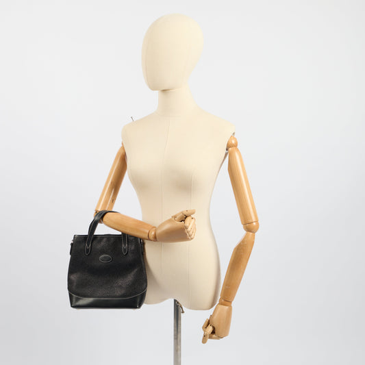 Mulberry Tote Vintage Tote  in Black, Scotchgrain — Side View