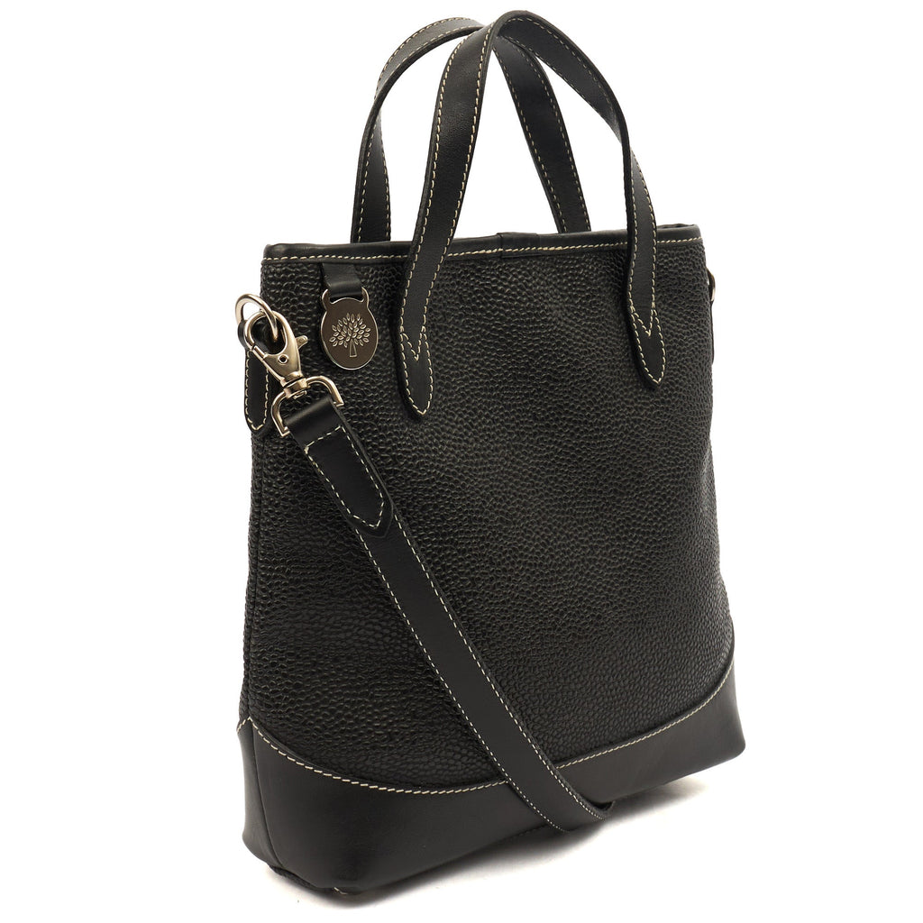 Mulberry Tote Vintage Tote  in Black, Scotchgrain — Back View