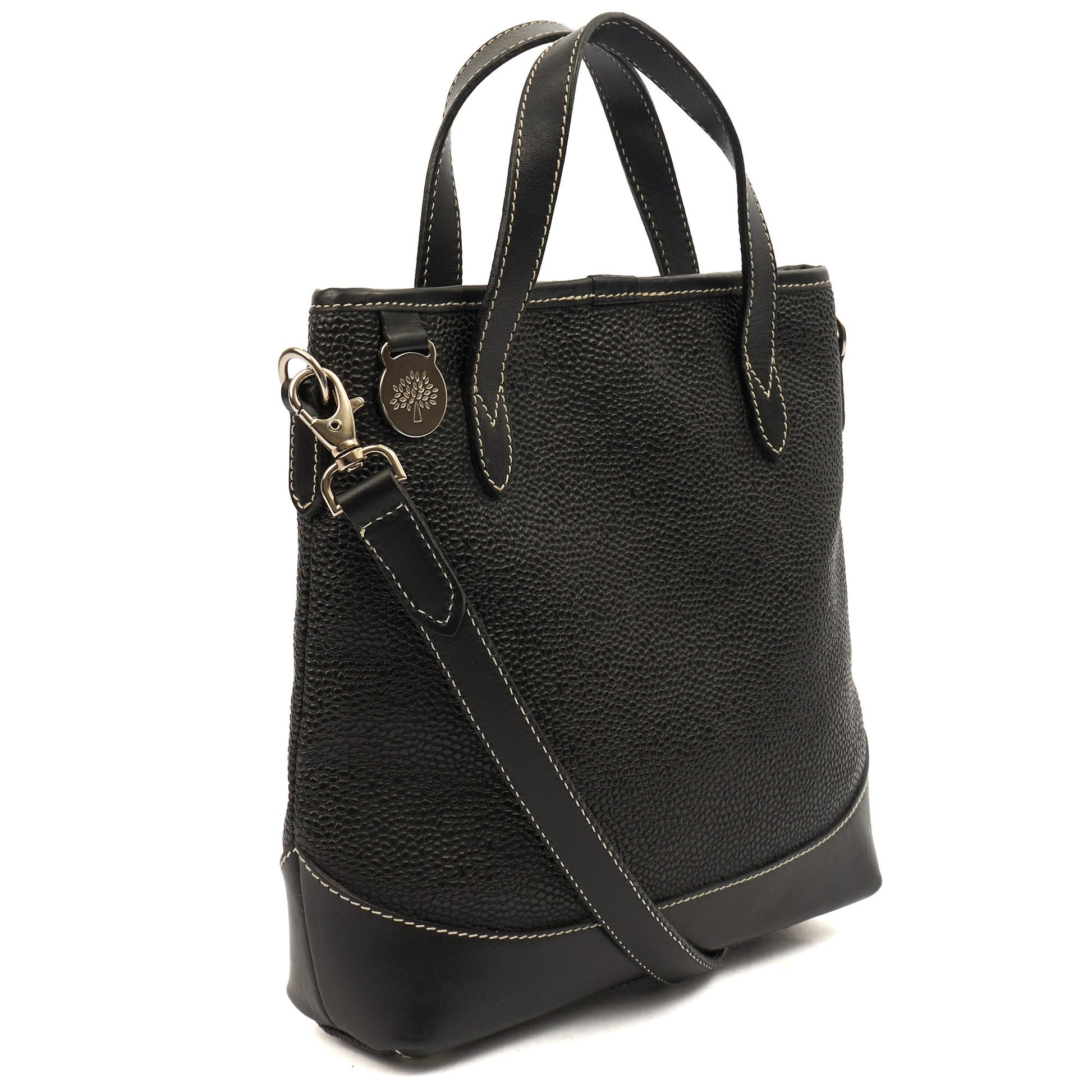 Mulberry Tote Vintage Tote  in Black, Scotchgrain — Back View