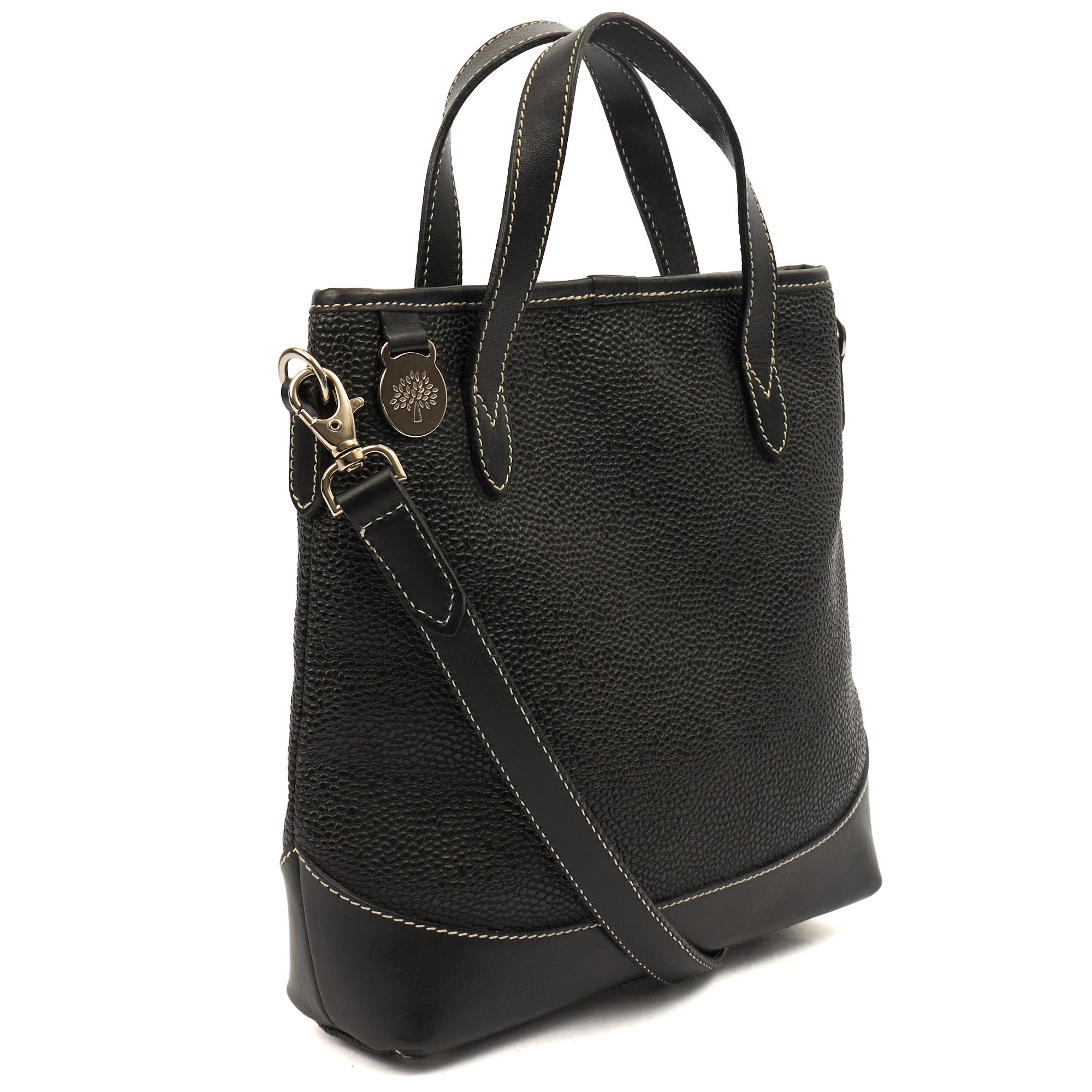 Mulberry Tote Vintage Tote  in Black, Scotchgrain — Back View