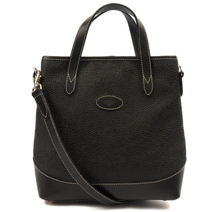 Mulberry Tote Vintage Tote  in Black, Scotchgrain — Front View