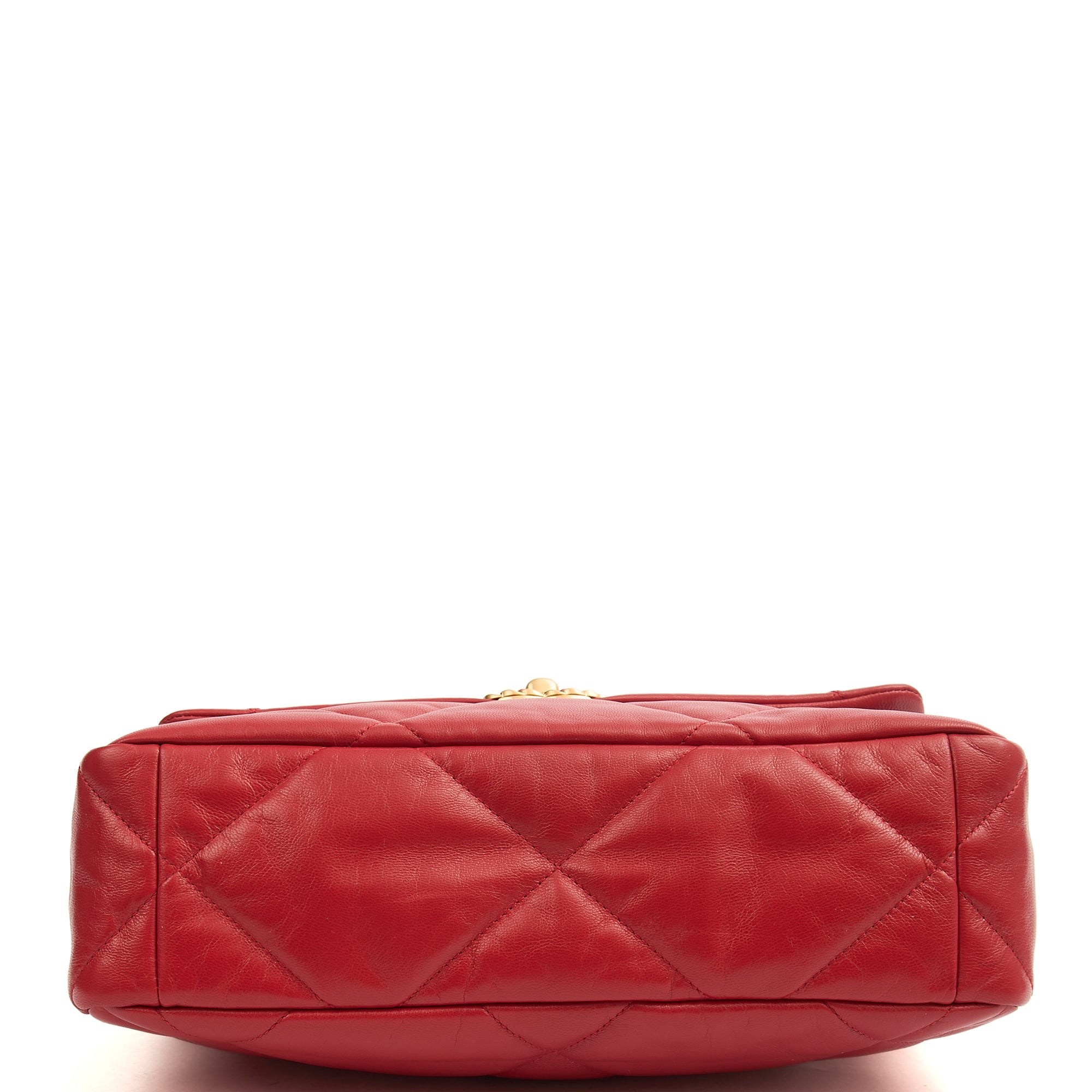 Chanel Shoulder Bag Chanel 19 in Red, Calfskin Leather — Top View
