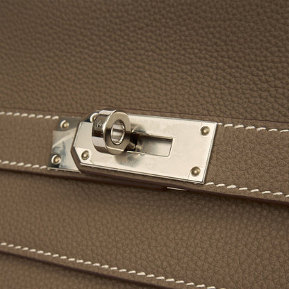 Hermes Kelly Messenger in Etoupe, Togo Leather — Alternate View 7