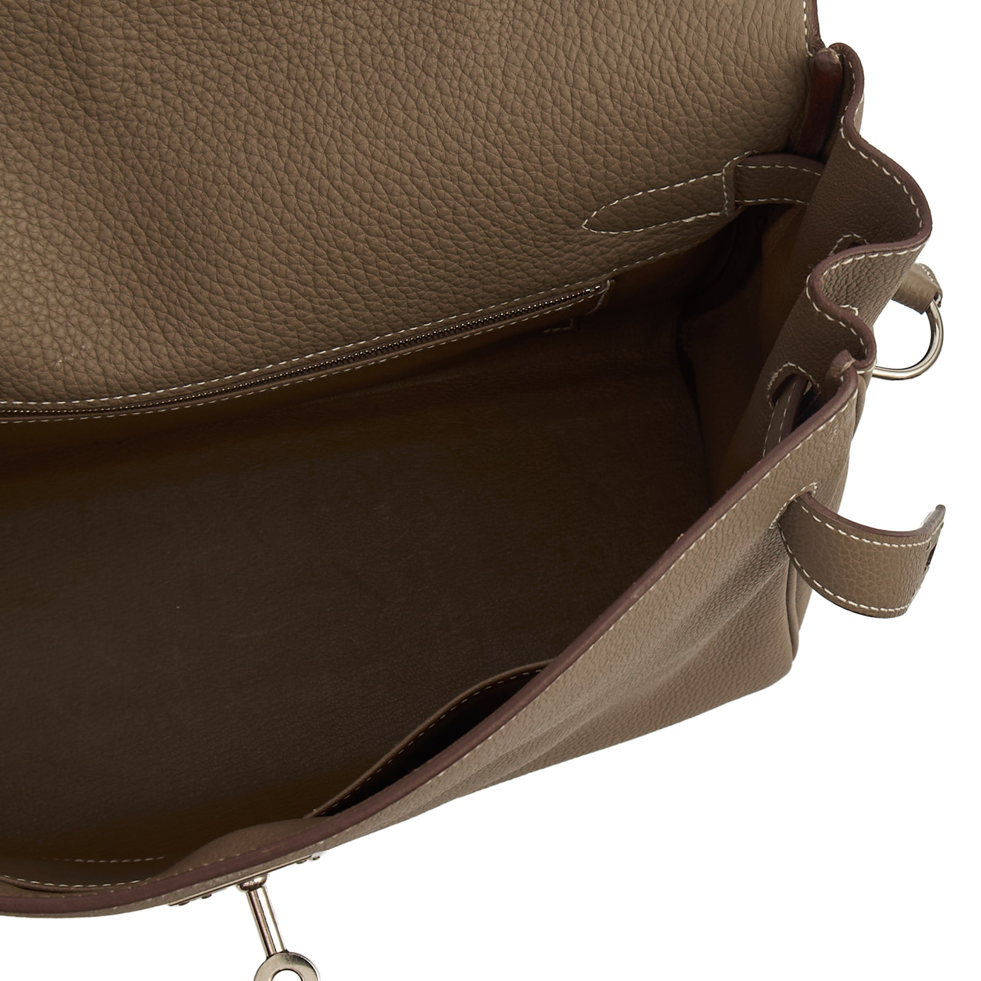 Hermes Kelly Messenger in Etoupe, Togo Leather — Alternate View 13