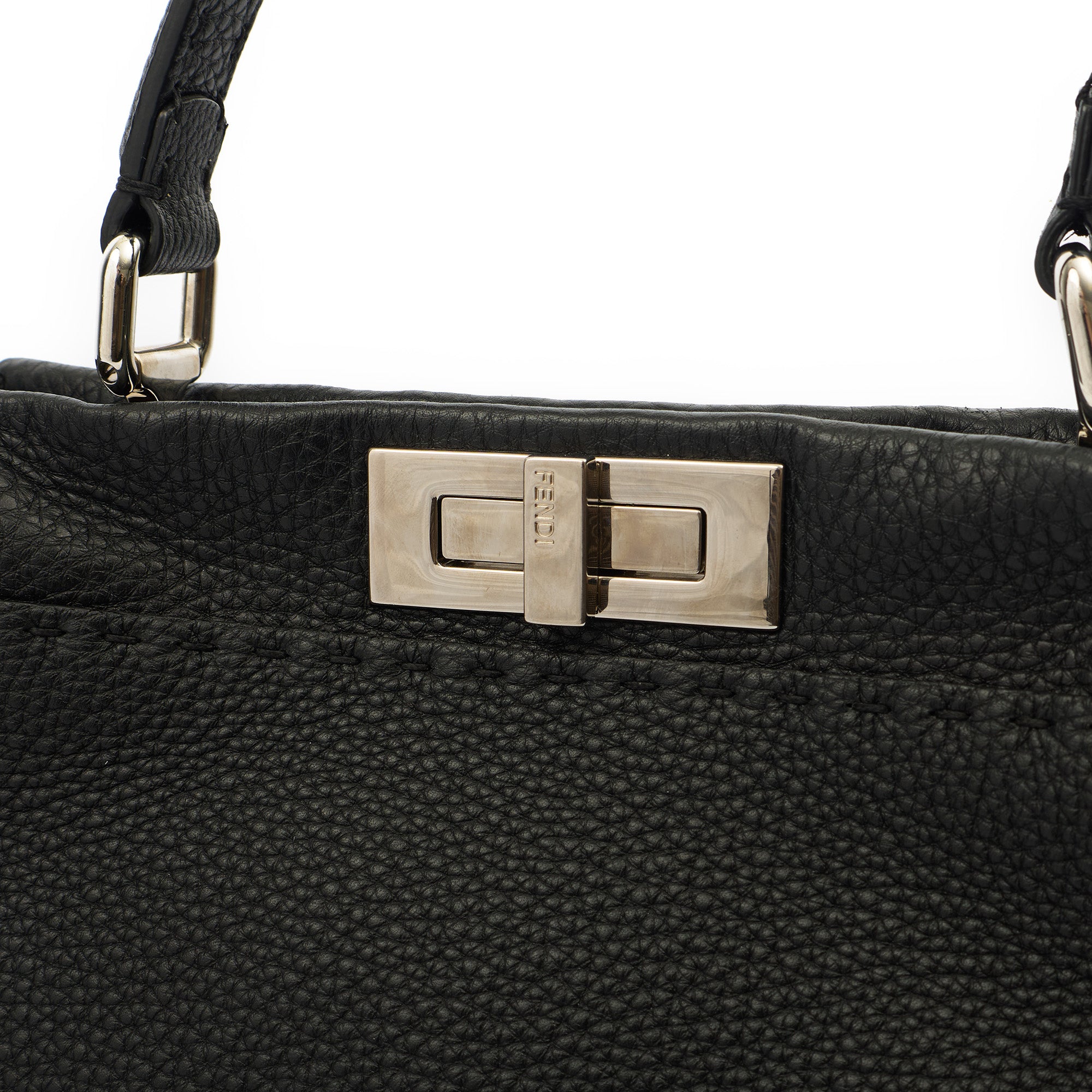 Fendi Tote Peekaboo - Medium in Black, Leather — Lifestyle View