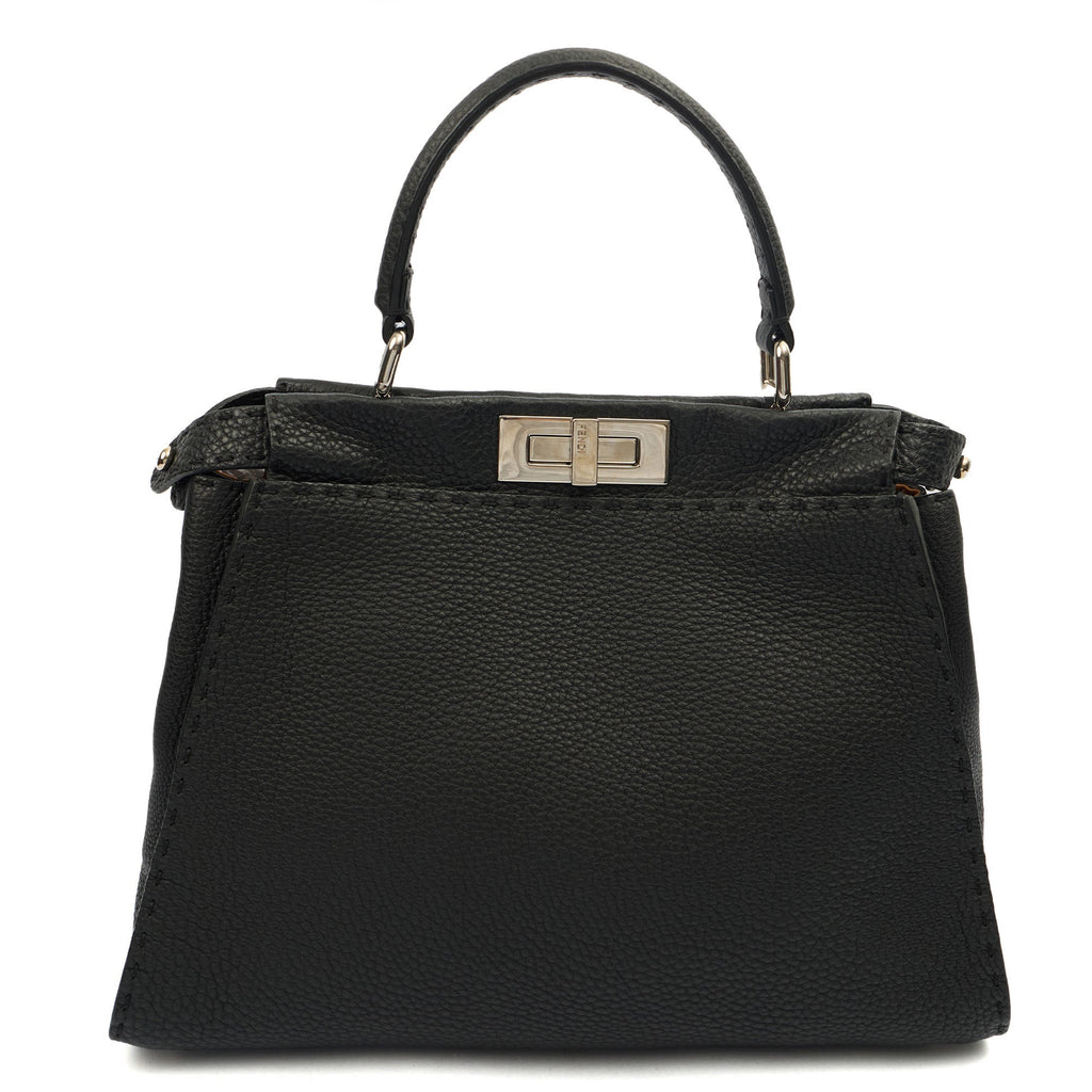 Fendi Tote Peekaboo - Medium in Black, Leather — Front View