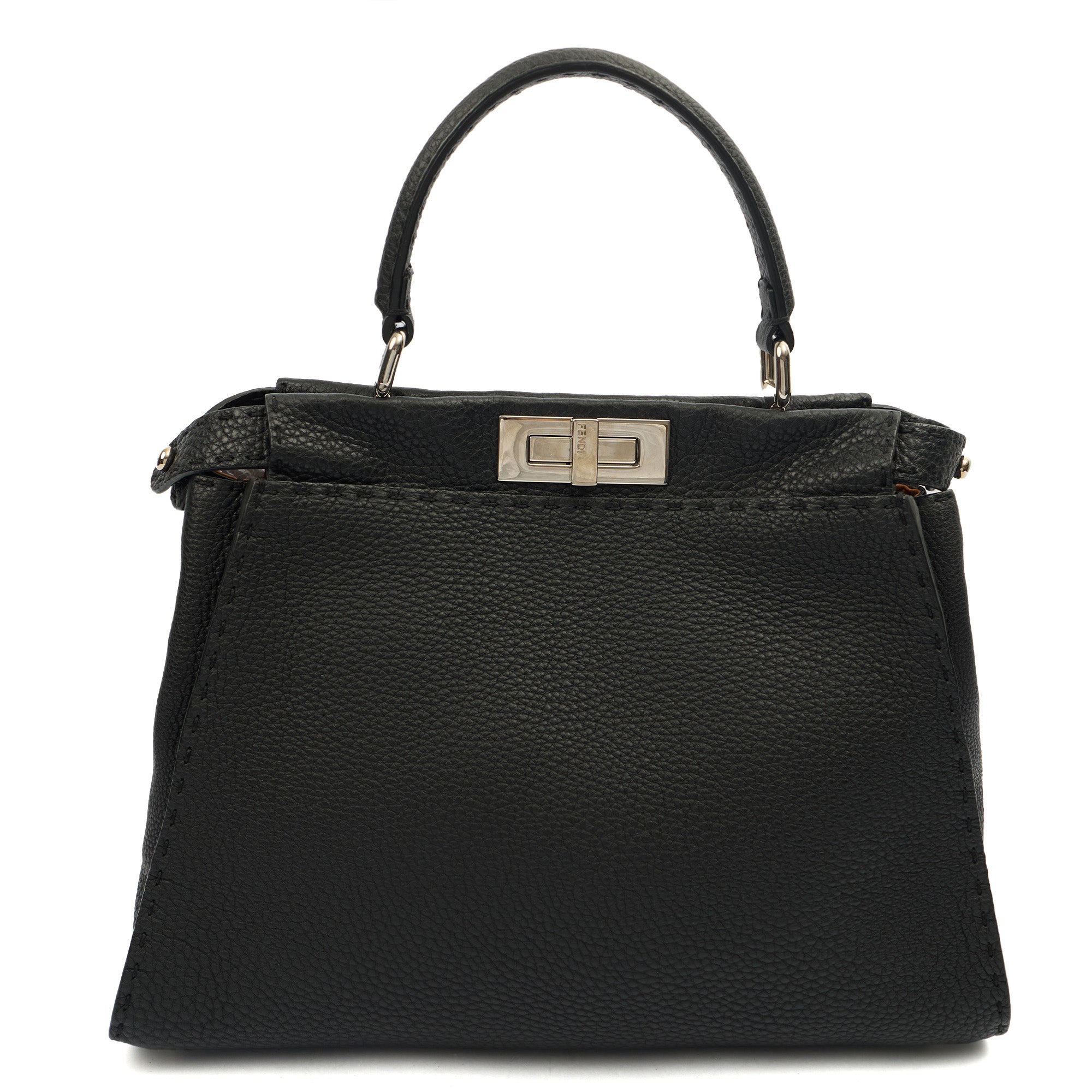 Fendi Tote Peekaboo - Medium in Black, Leather — Front View