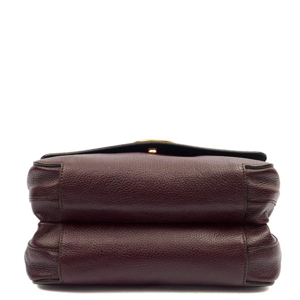 Mulberry Satchel Amberley in Oxblood, Leather — Top View