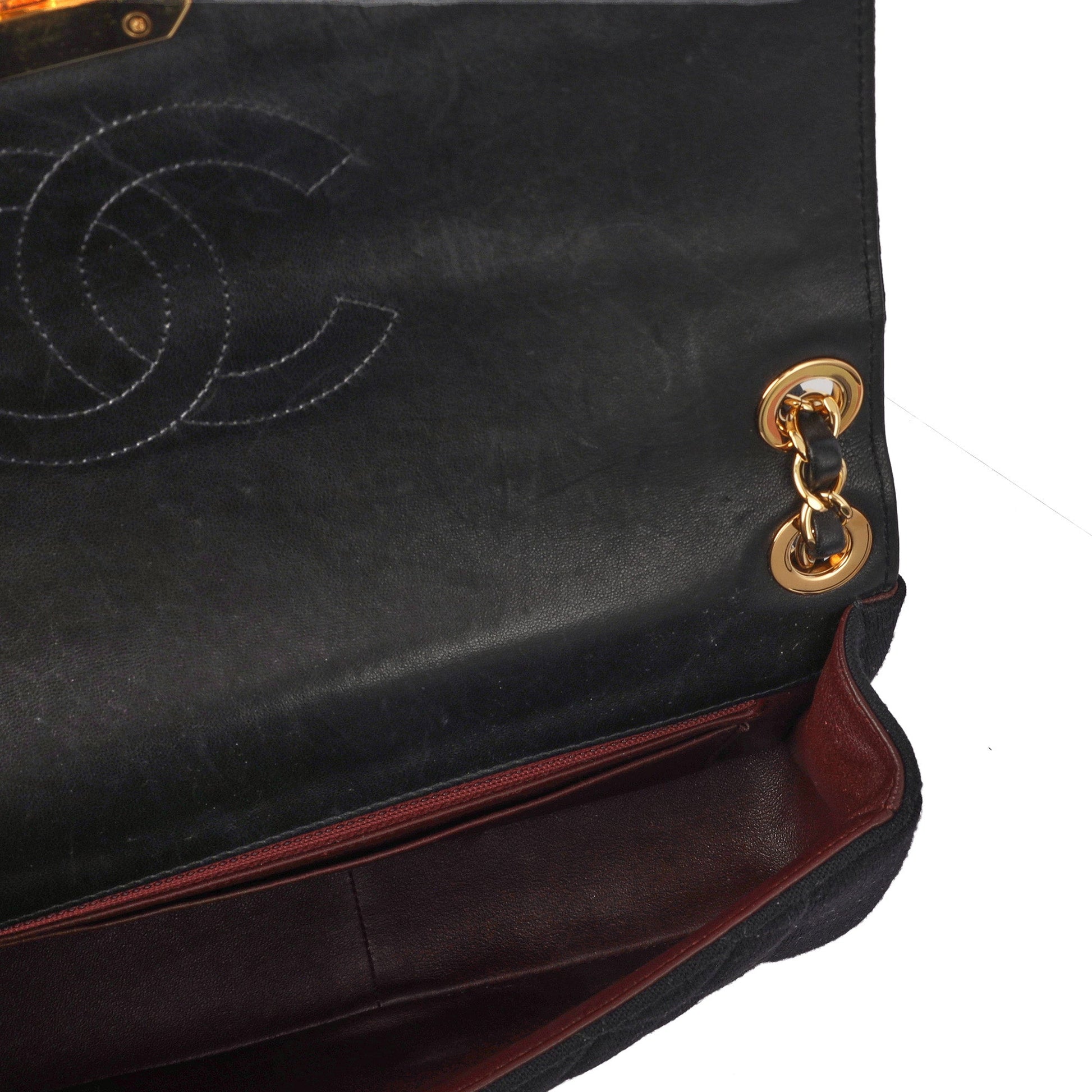 Chanel Shoulder Bag Flap Bag in Black, Fabric — Alternate View 11