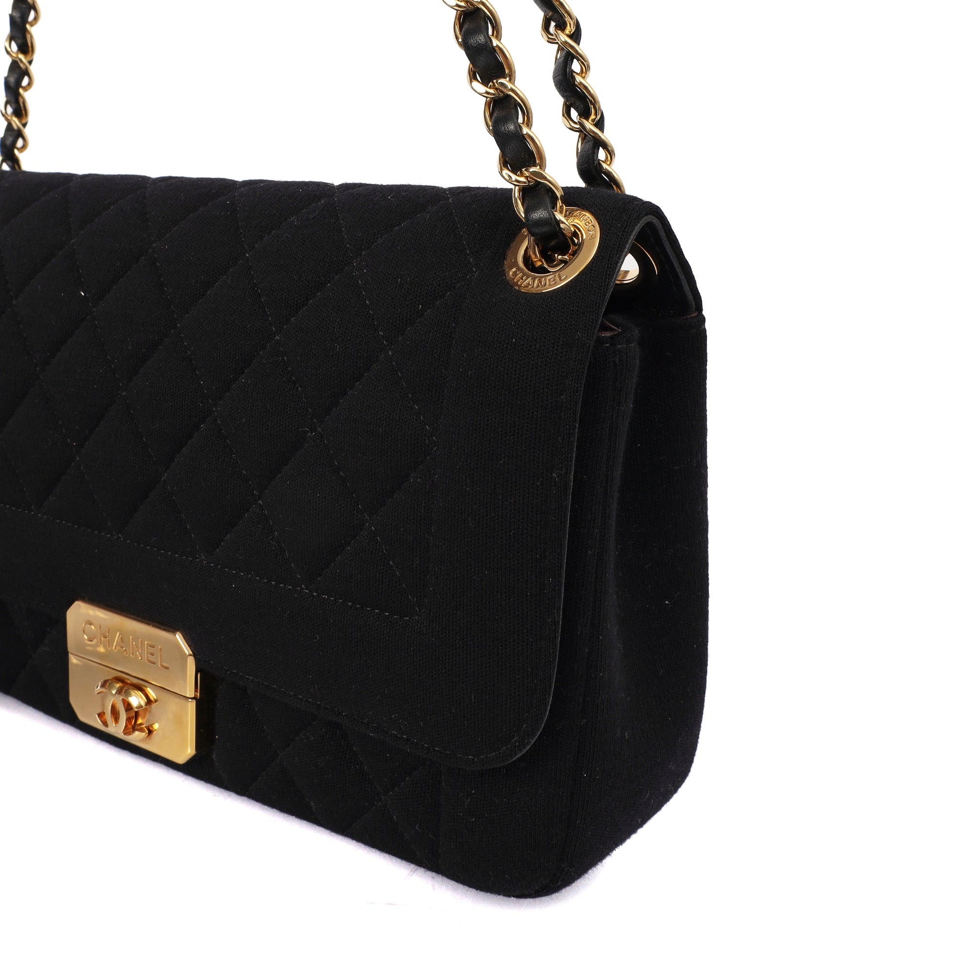 Chanel Shoulder Bag Flap Bag in Black, Fabric — Alternate View 17