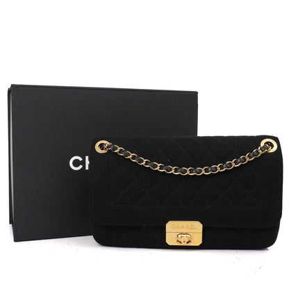 Chanel Shoulder Bag Flap Bag in Black, Fabric — Alternate View 12