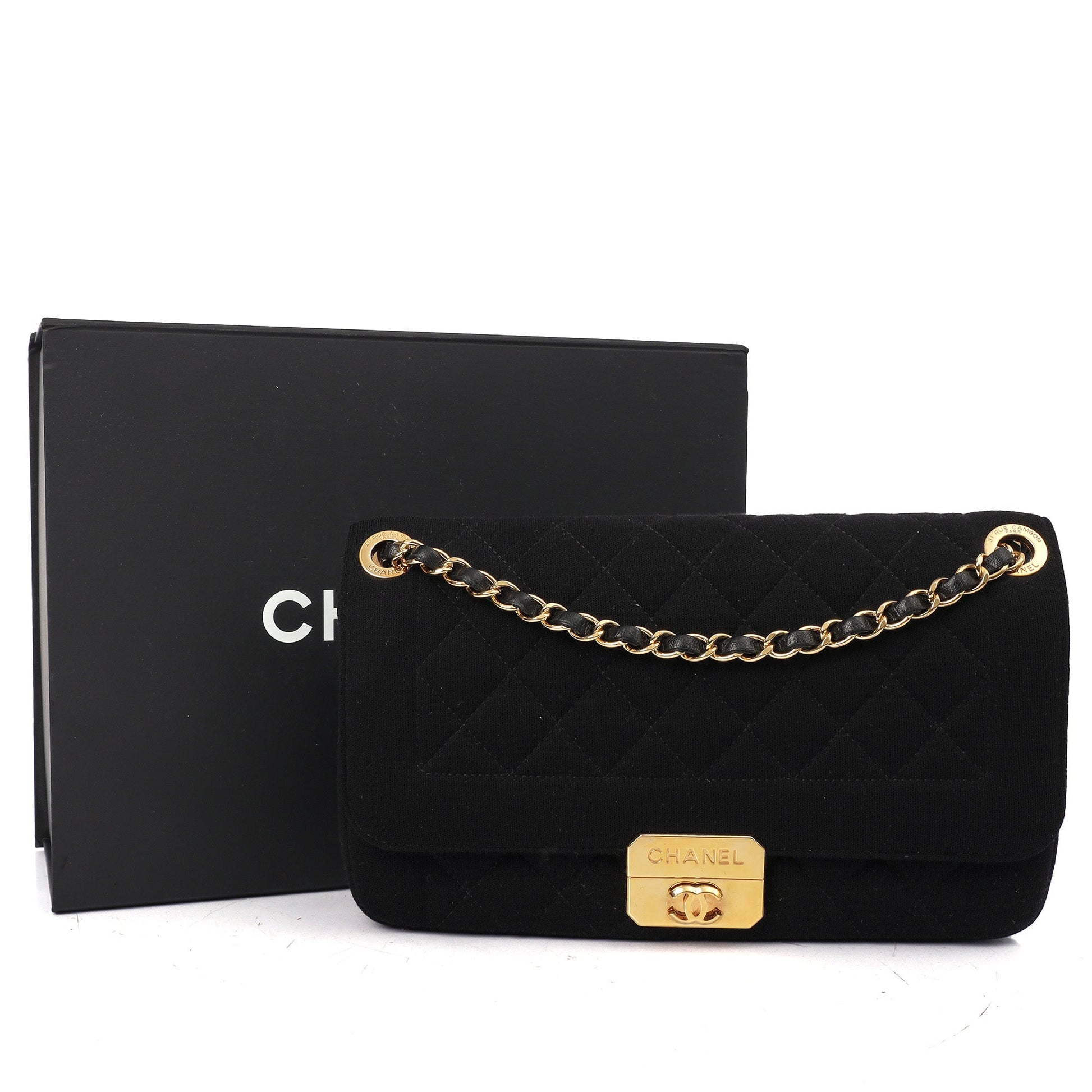Chanel Shoulder Bag Flap Bag in Black, Fabric — Alternate View 24