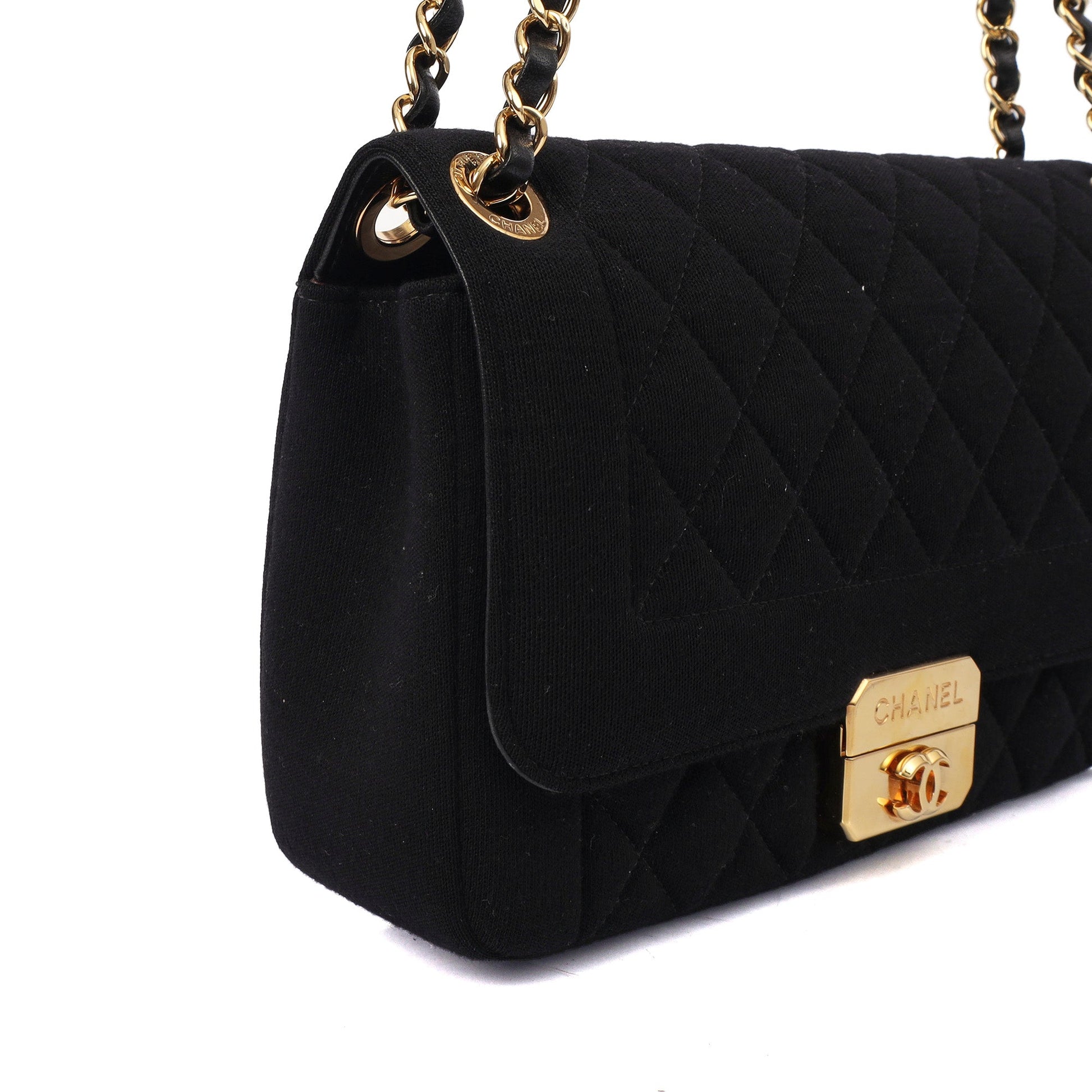 Chanel Shoulder Bag Flap Bag in Black, Fabric — Alternate View 20