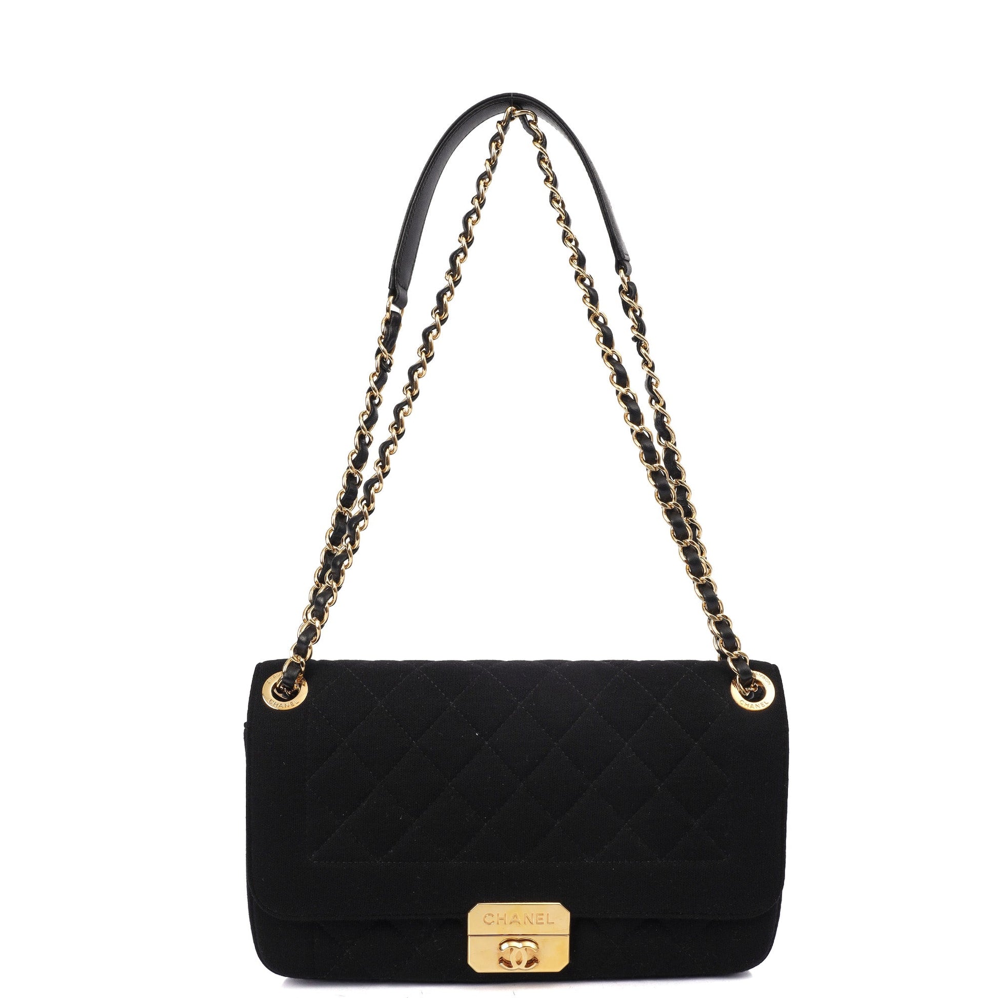 Chanel Shoulder Bag Flap Bag in Black, Fabric — Alternate View 7