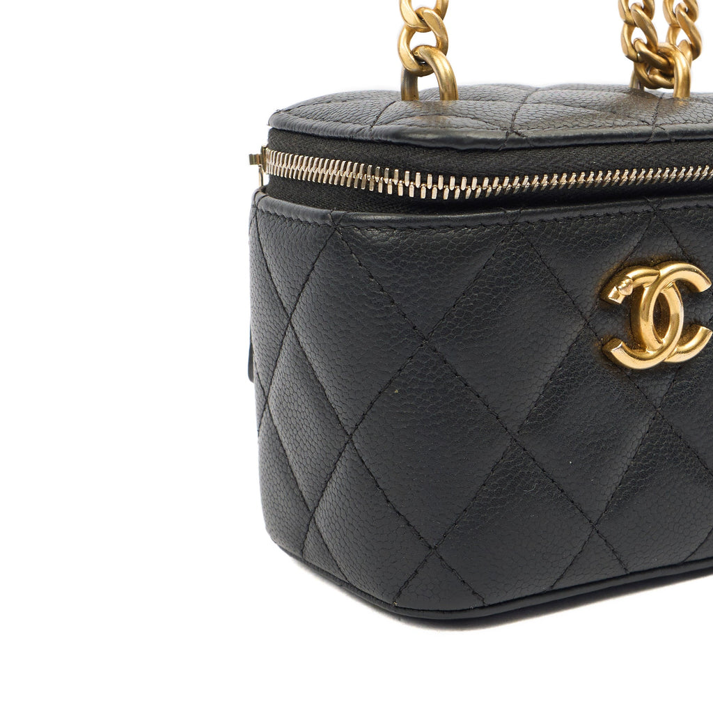 Chanel Cross Body Vanity Case - Mini in Black, Caviar Leather — Alternate View 9