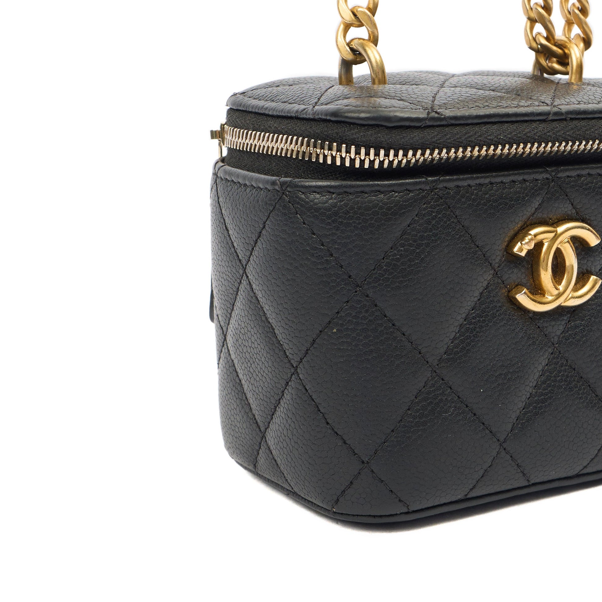 Chanel Cross Body Vanity Case - Mini in Black, Caviar Leather — Alternate View 9