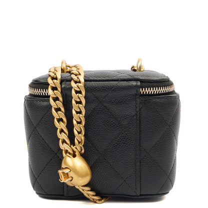 Chanel Cross Body Vanity Case - Mini in Black, Caviar Leather — Top View