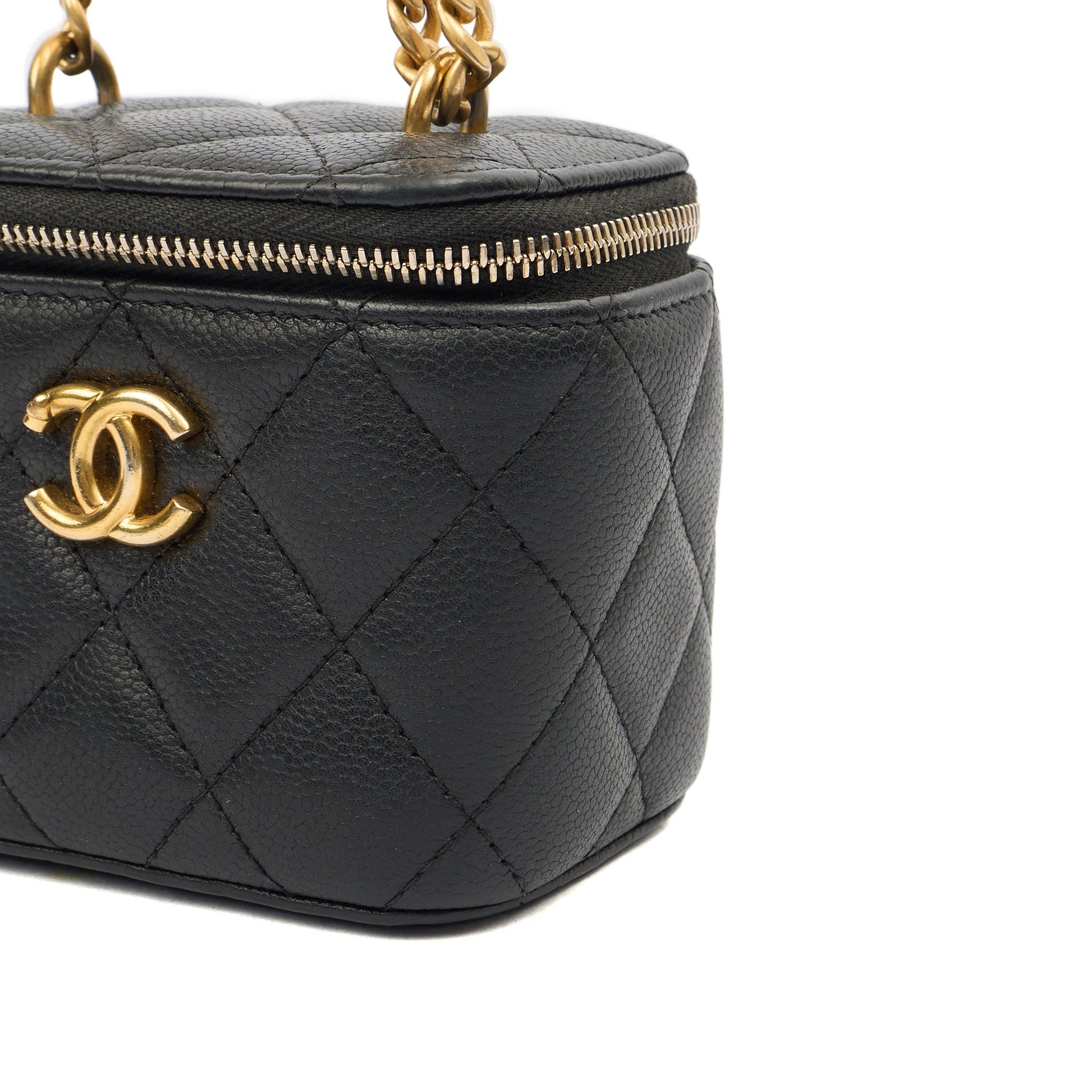 Chanel Cross Body Vanity Case - Mini in Black, Caviar Leather — Alternate View 7