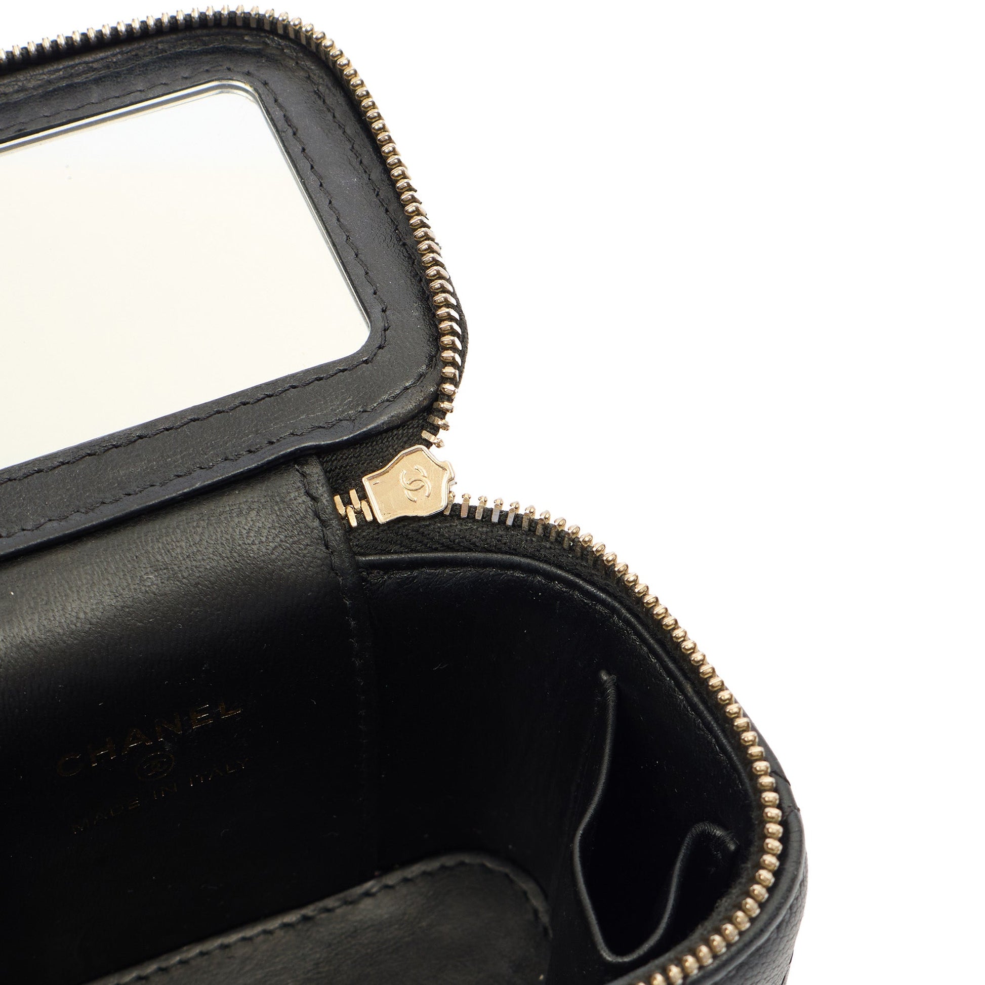 Chanel Cross Body Vanity Case - Mini in Black, Caviar Leather — Alternate View 11