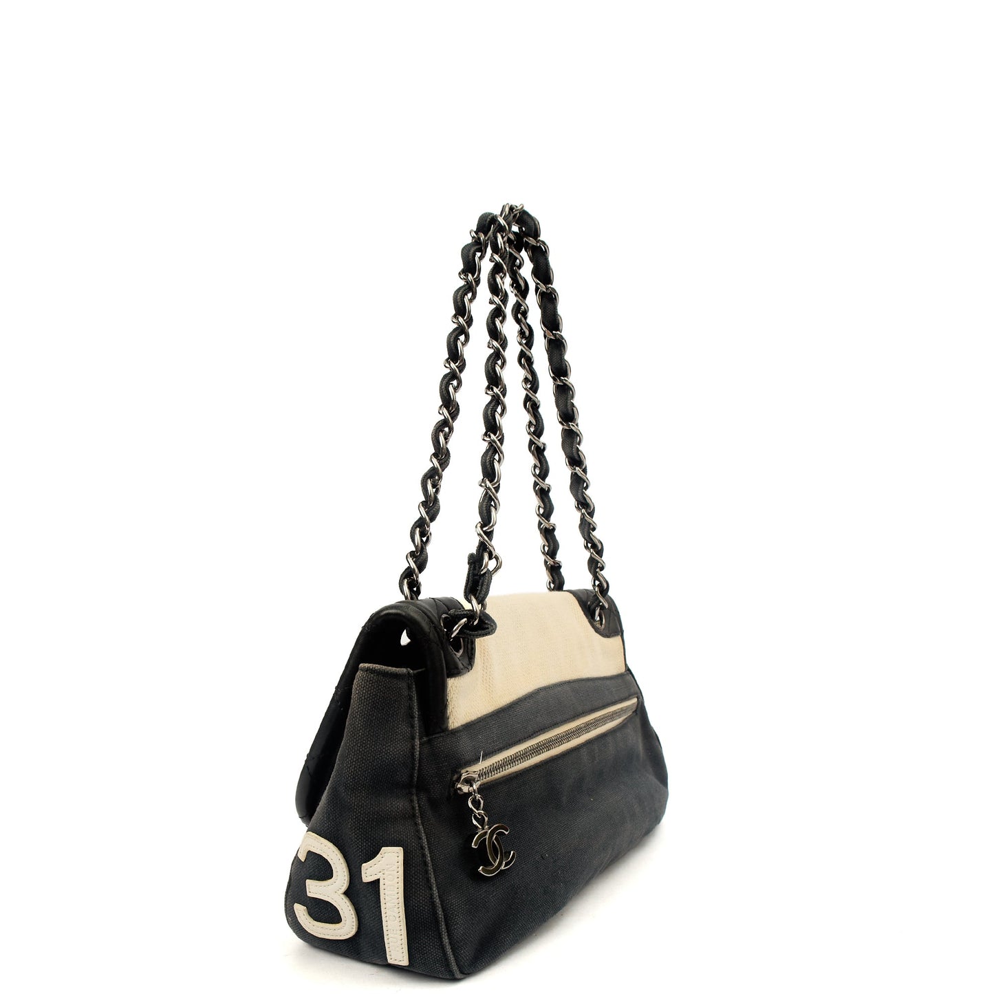 Chanel Shoulder Bag No.5 Giant Mademoiselle Bag in Multi, Canvas — Side View