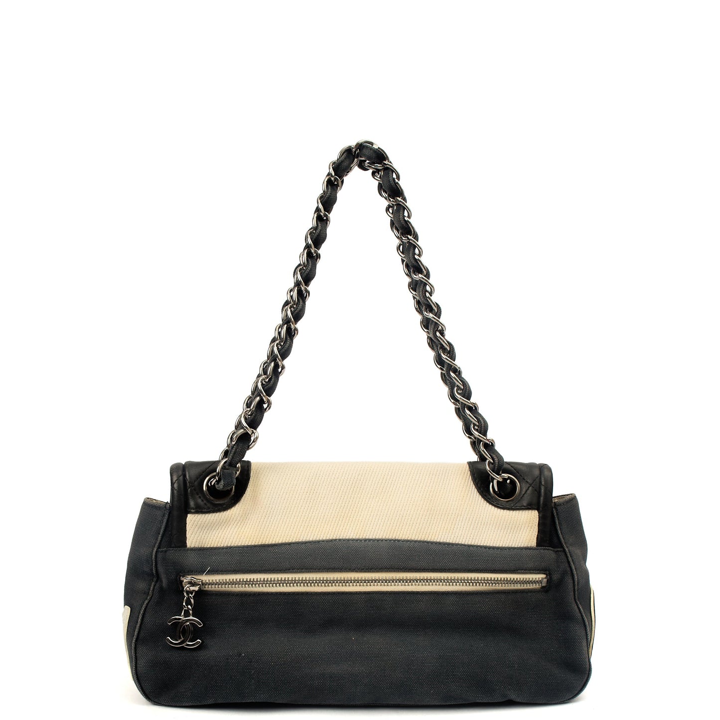 Chanel Shoulder Bag No.5 Giant Mademoiselle Bag in Multi, Canvas — Back View