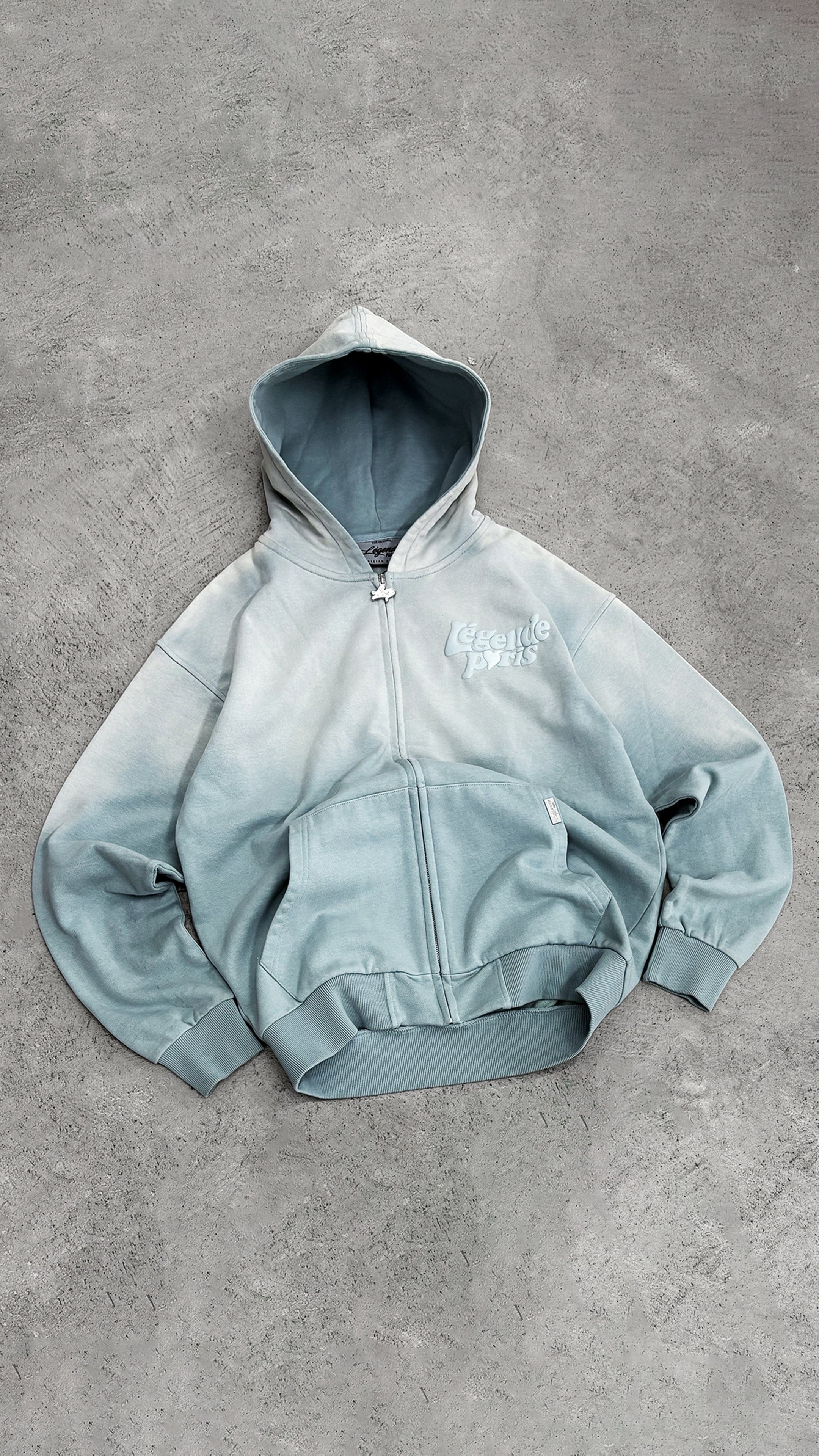 Legende Paris LND GRADIENT HOOD - ICY BLUE — XS — Lifestyle View