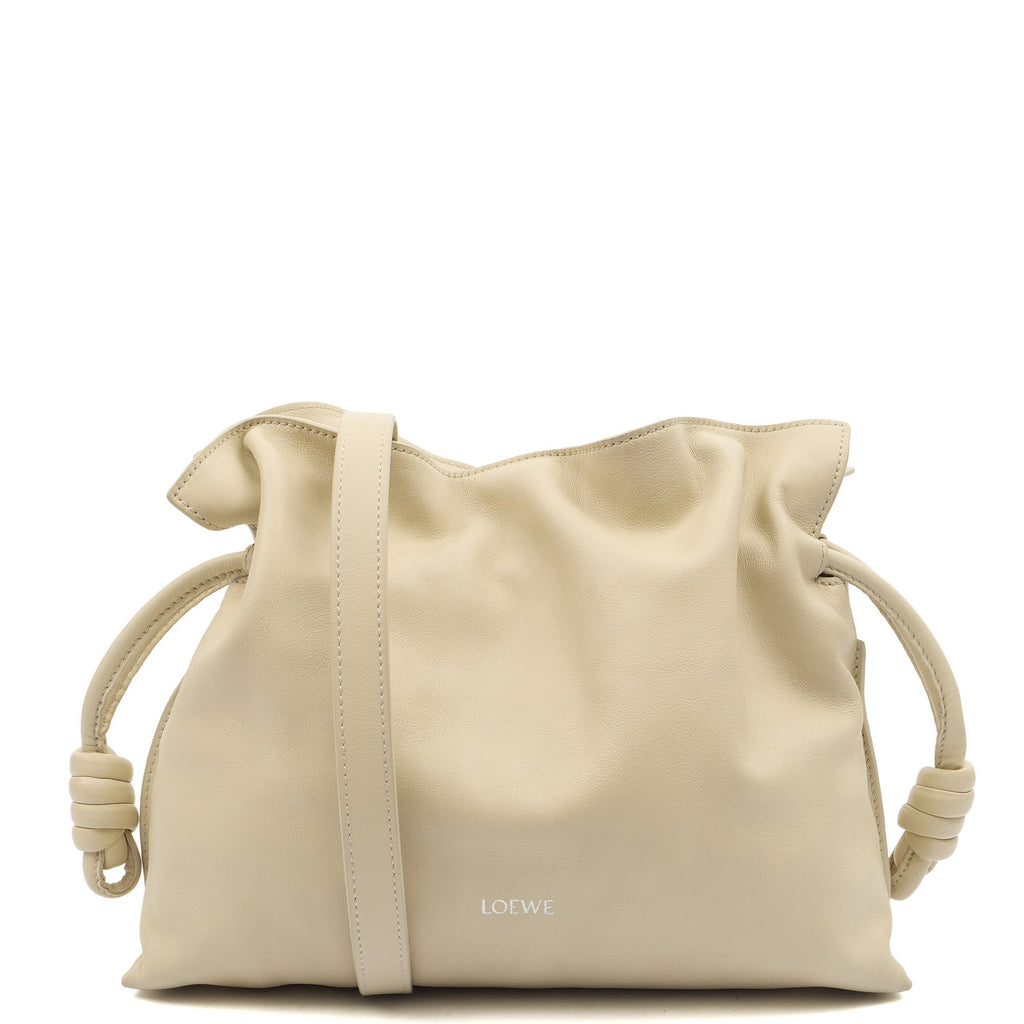 Loewe Flamenco -Medium in Sea salt, Leather — Front View