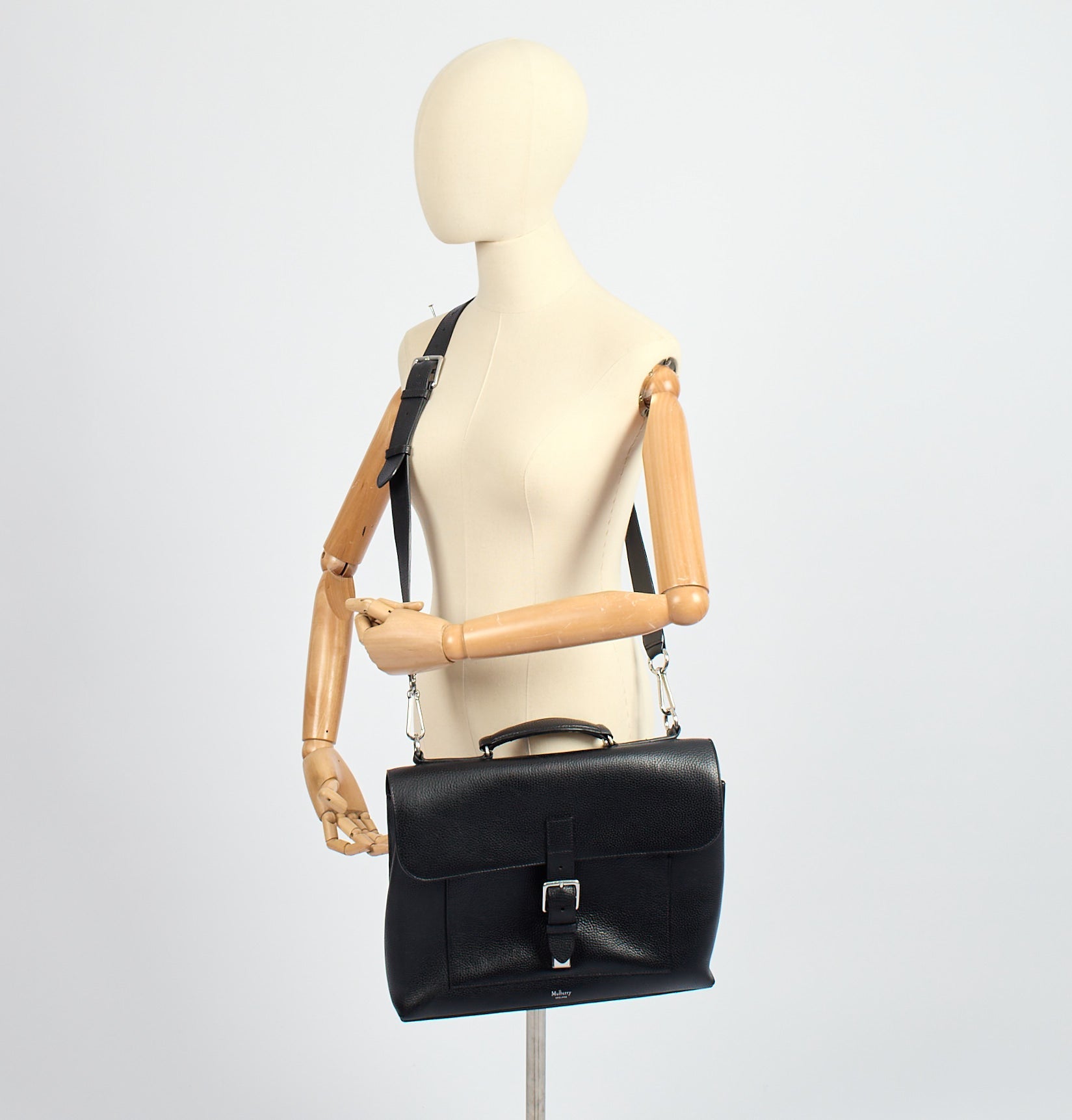 Mulberry Satchel Chiltern Satchel in Black, Leather — Side View